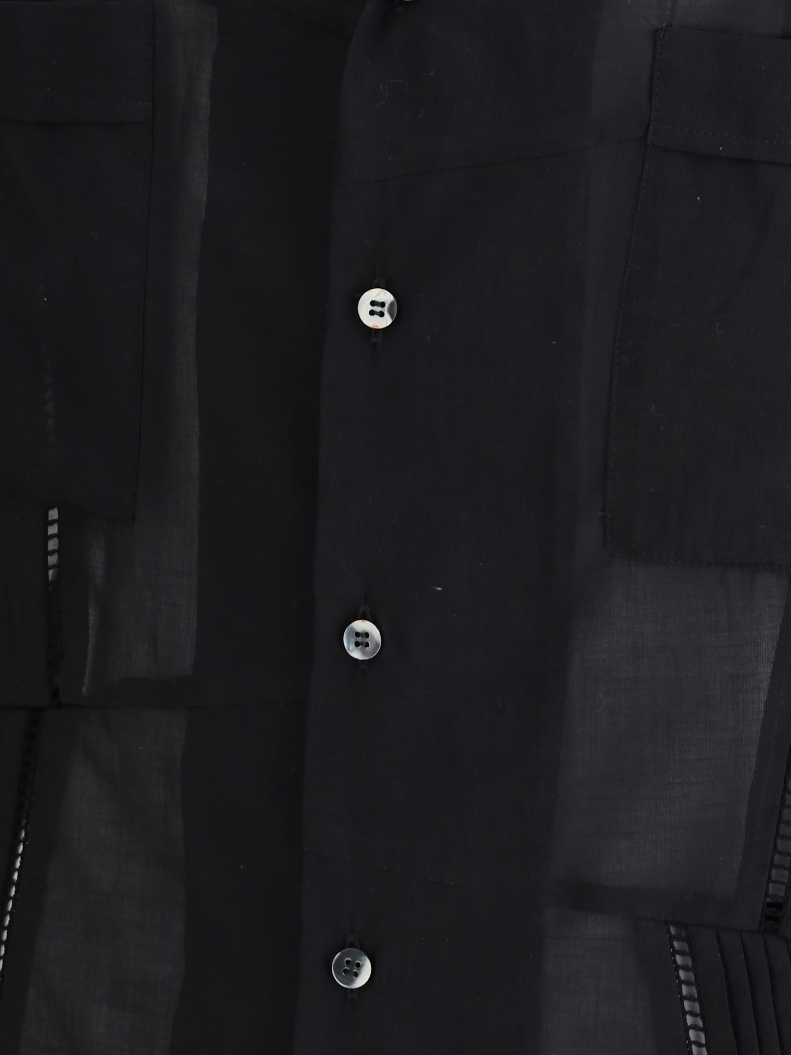 Magliano Cotton Shirt With Patch Pockets And Sheer Fabric