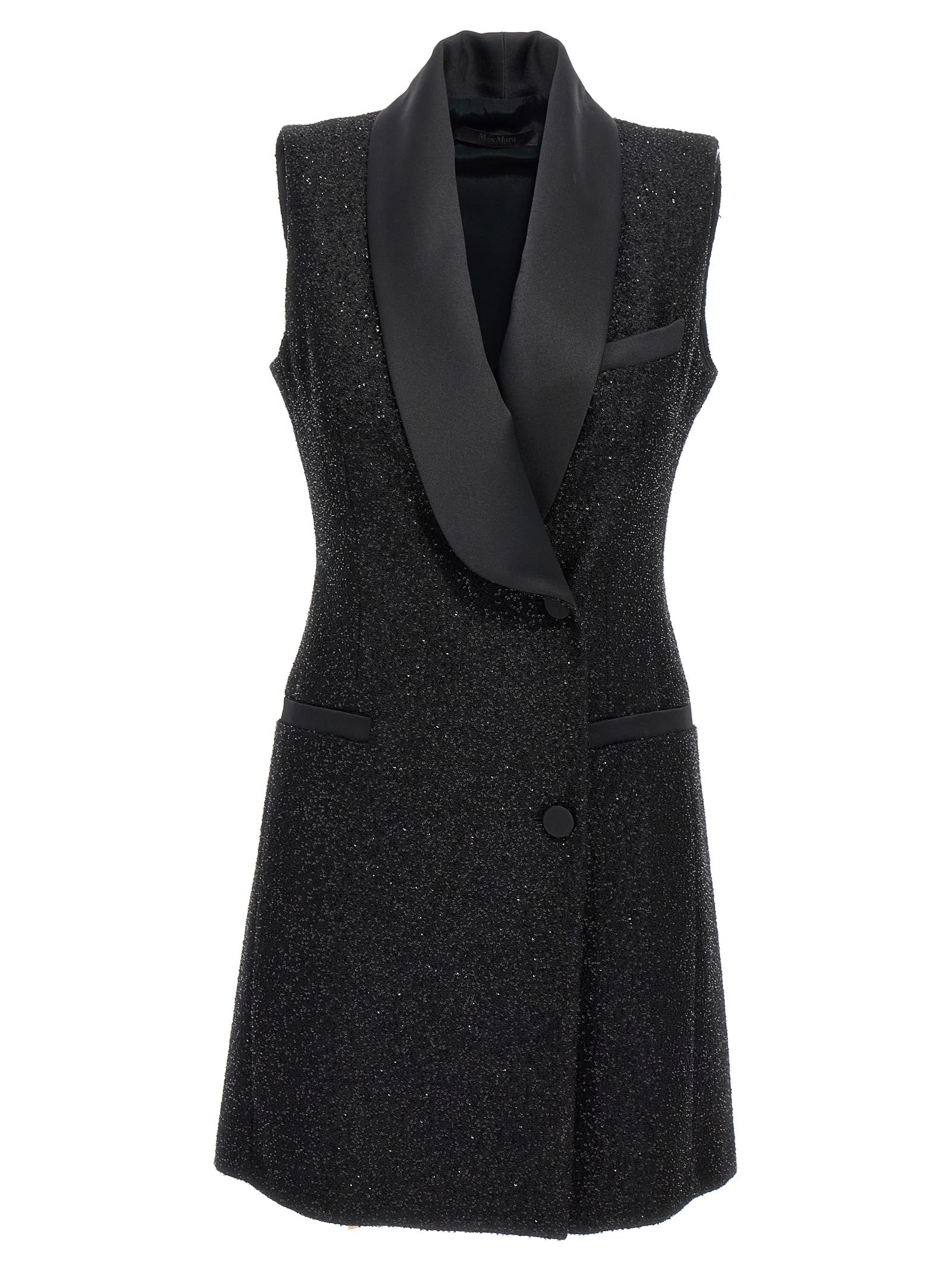 Max Mara "eiffel Piano" Dress In Black