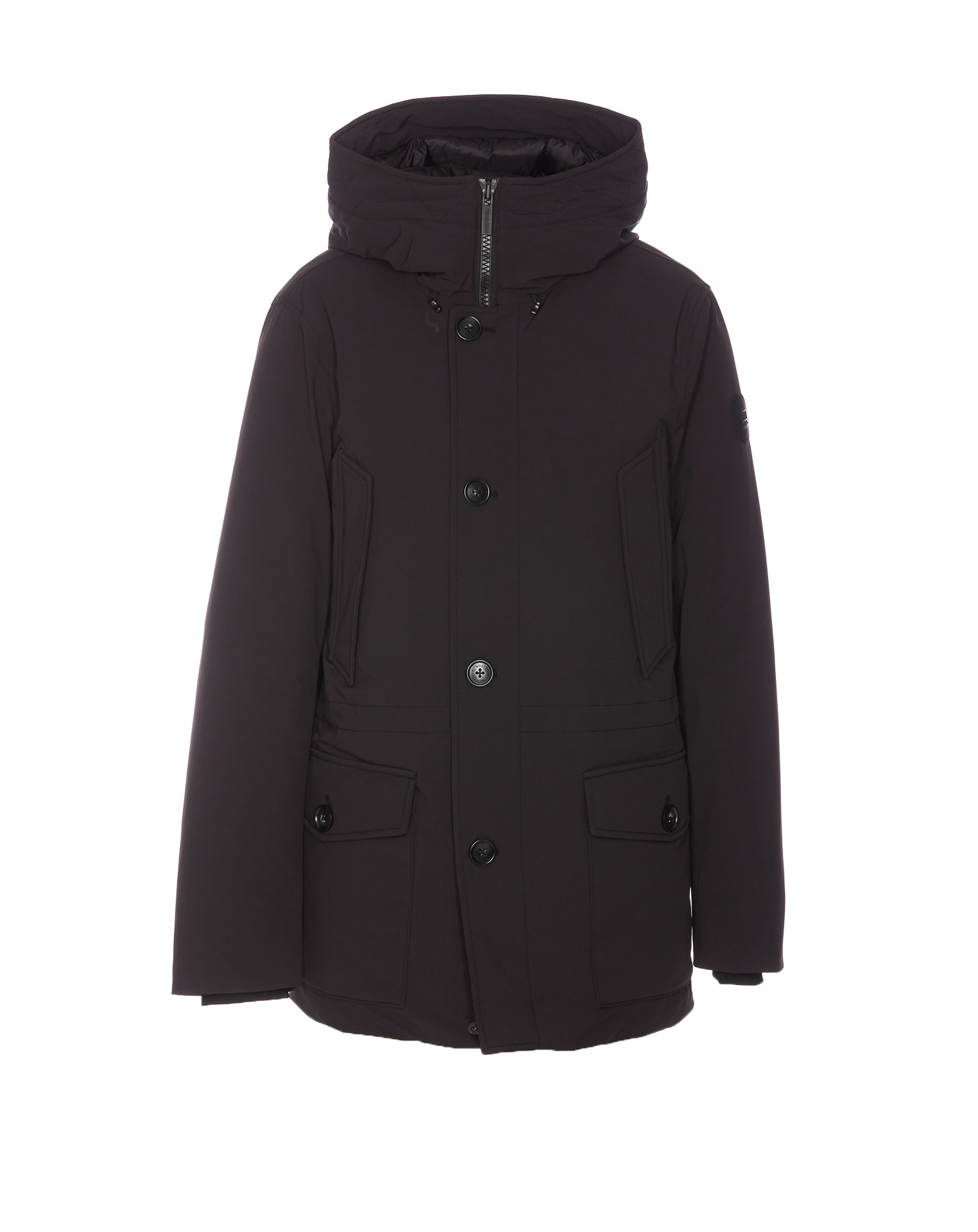 Shop Woolrich Arctic Stretch Down Parka In Black