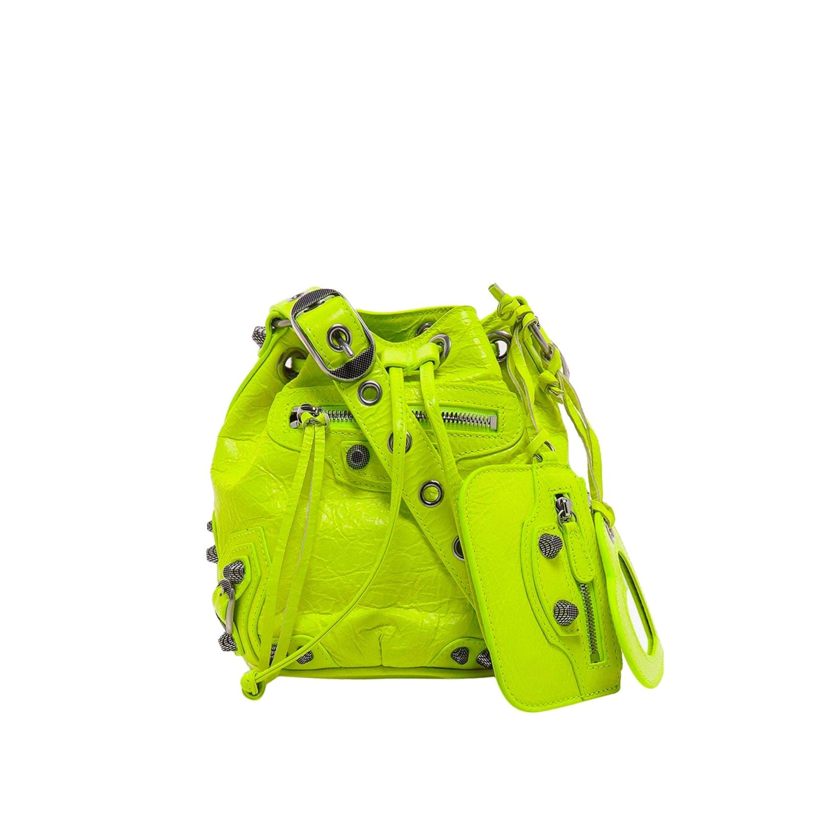 Shop Balenciaga Cagole Bucket Bag In Yellow