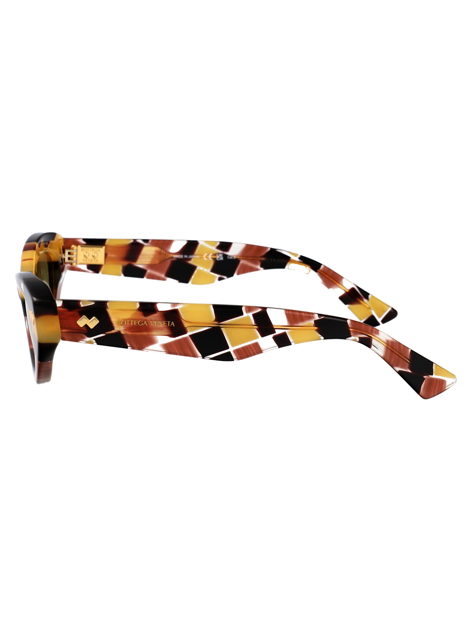 Bottega Veneta Multicolor Acetate Sunglasses In Multicolor-multicolor-yellow