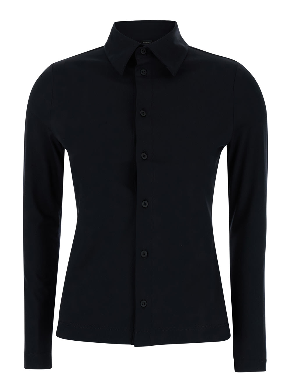 Shop Balenciaga Black Elastic Shirt In Techno Fabric Stretch Woman