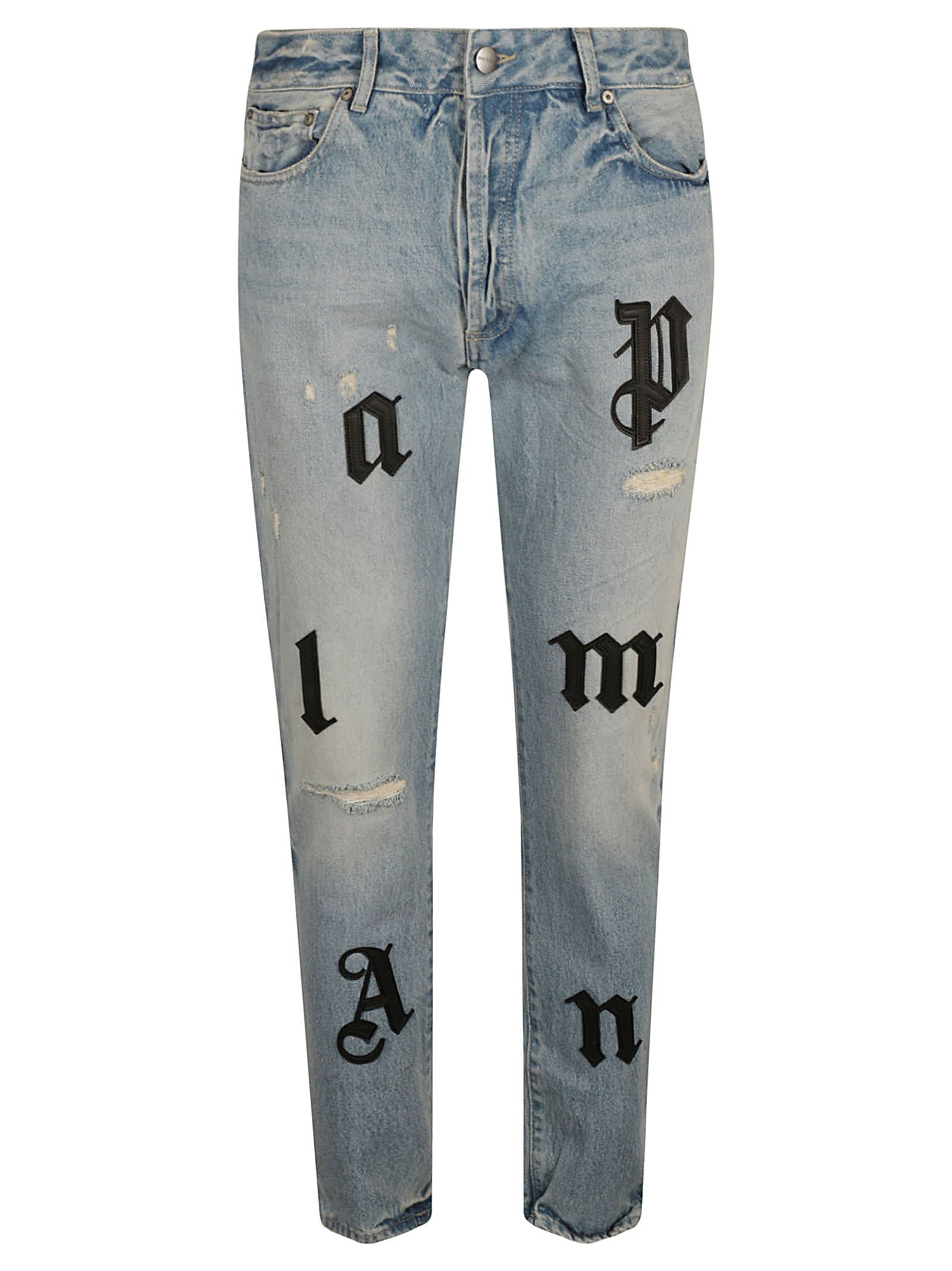 Palm Angels Logo Patch Classic 5 Pockets Jeans