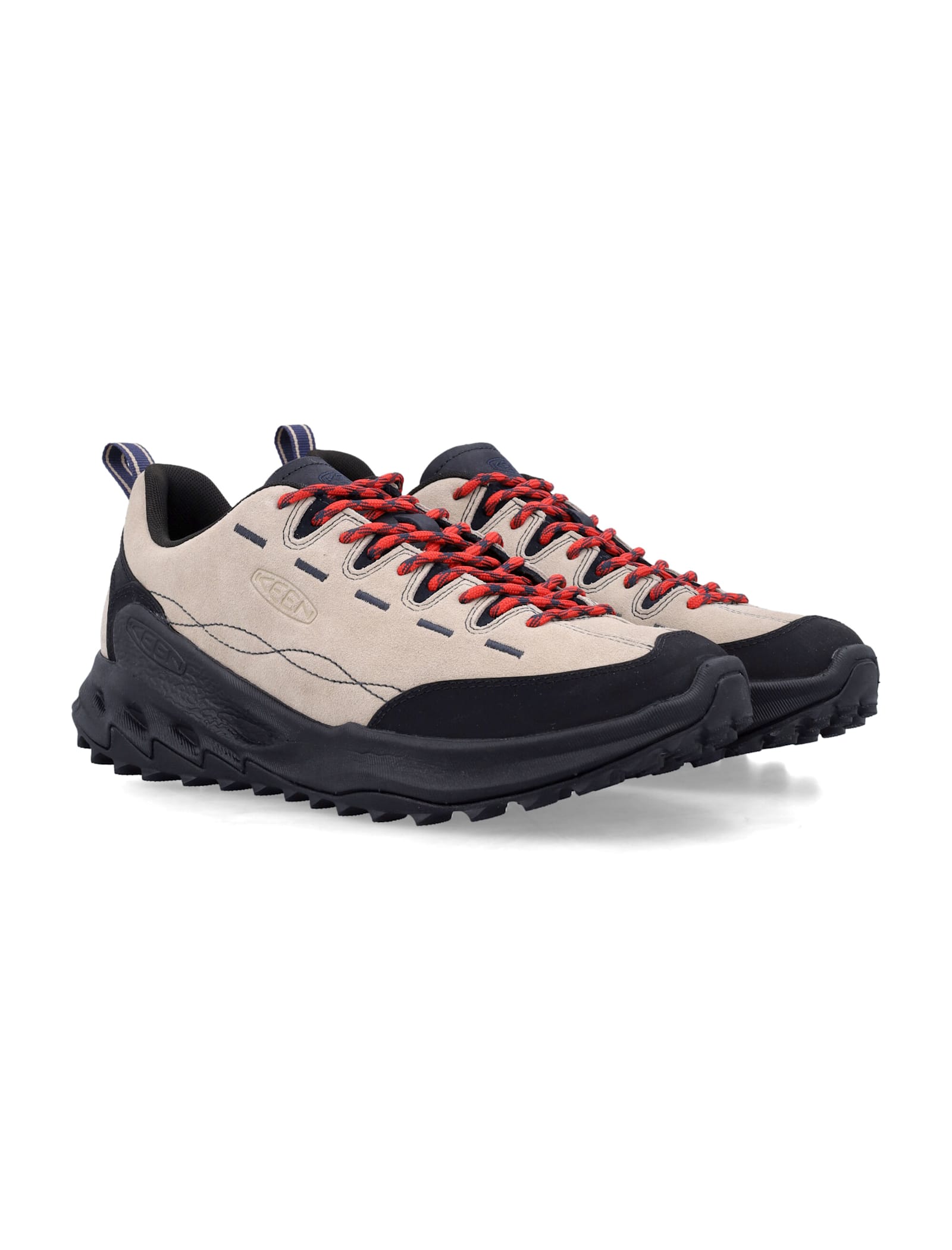Keen Beige Vitello Leather Sneakers With Rugged Outsole In Brown
