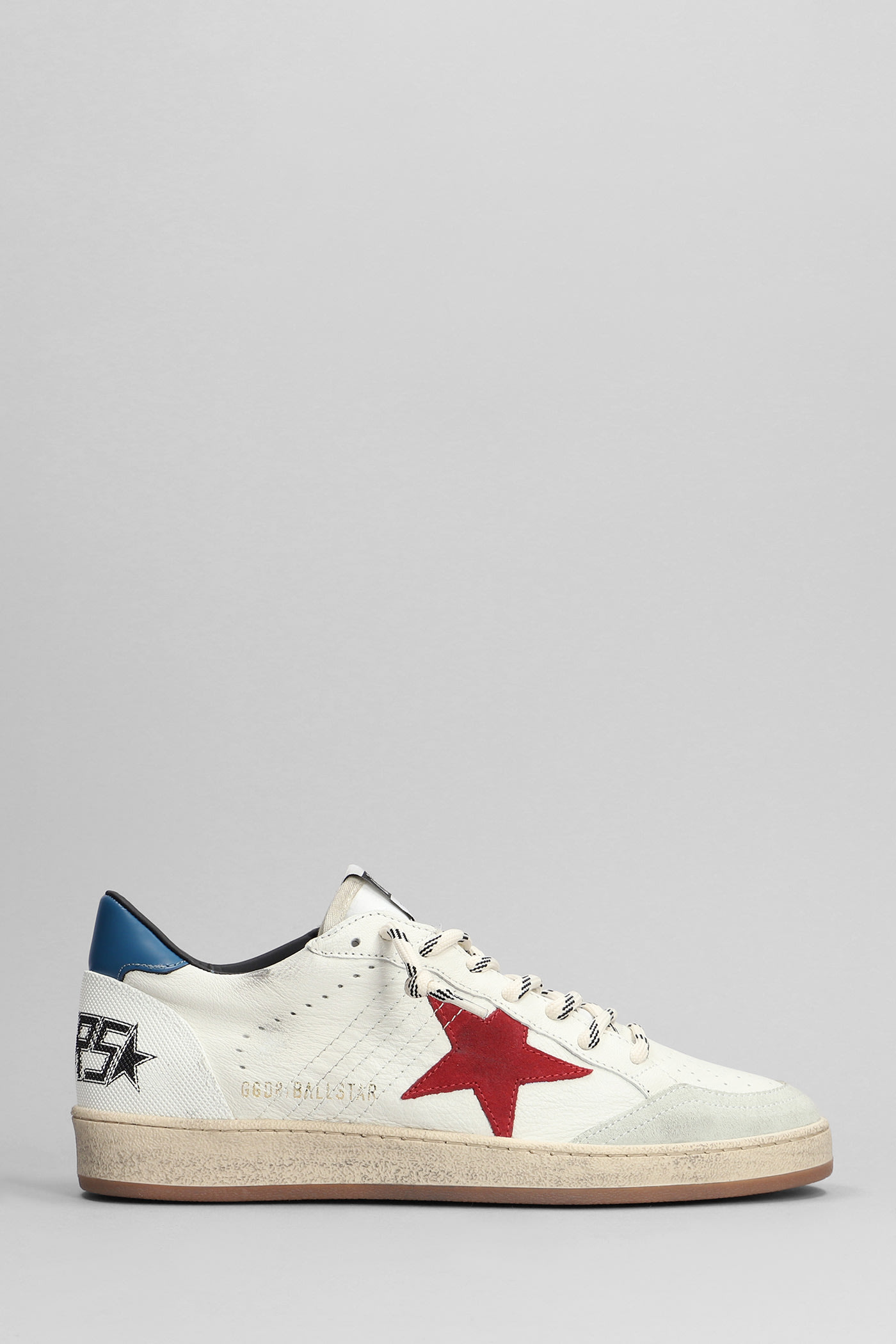 GOLDEN GOOSE BALL STAR SNEAKERS IN WHITE LEATHER