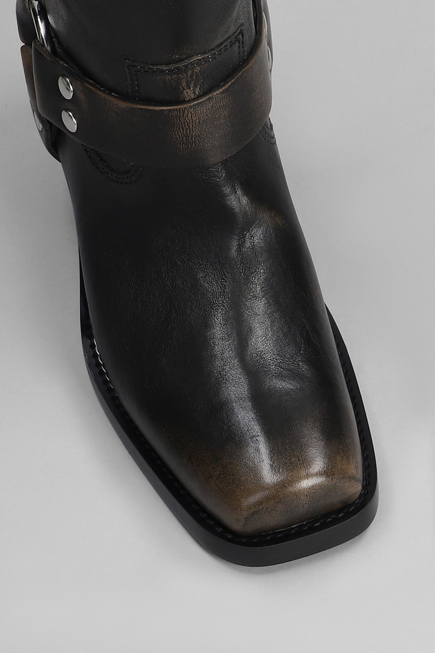 Paris Texas Roxy Boot Texan Boots In Black Leather In Multi