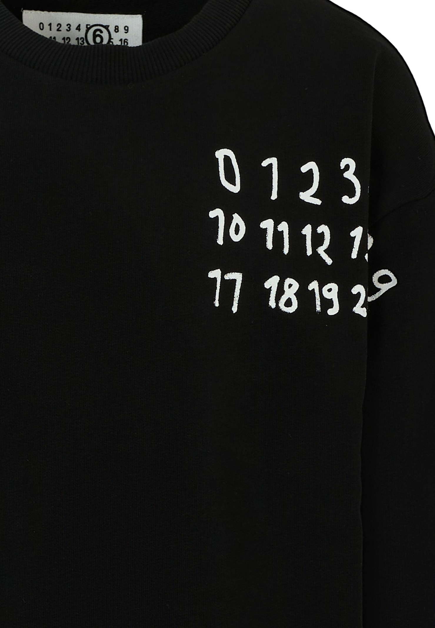 Mm6 Maison Margiela Black Sweatshirt For Kids With Logo In Black