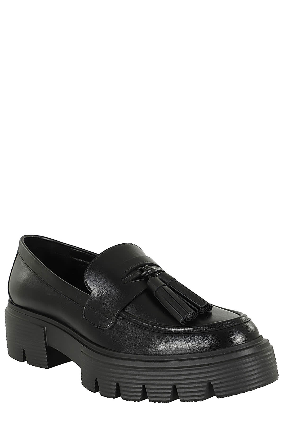 Shop Stuart Weitzman Nolita Tassel Loafer In Blk Black