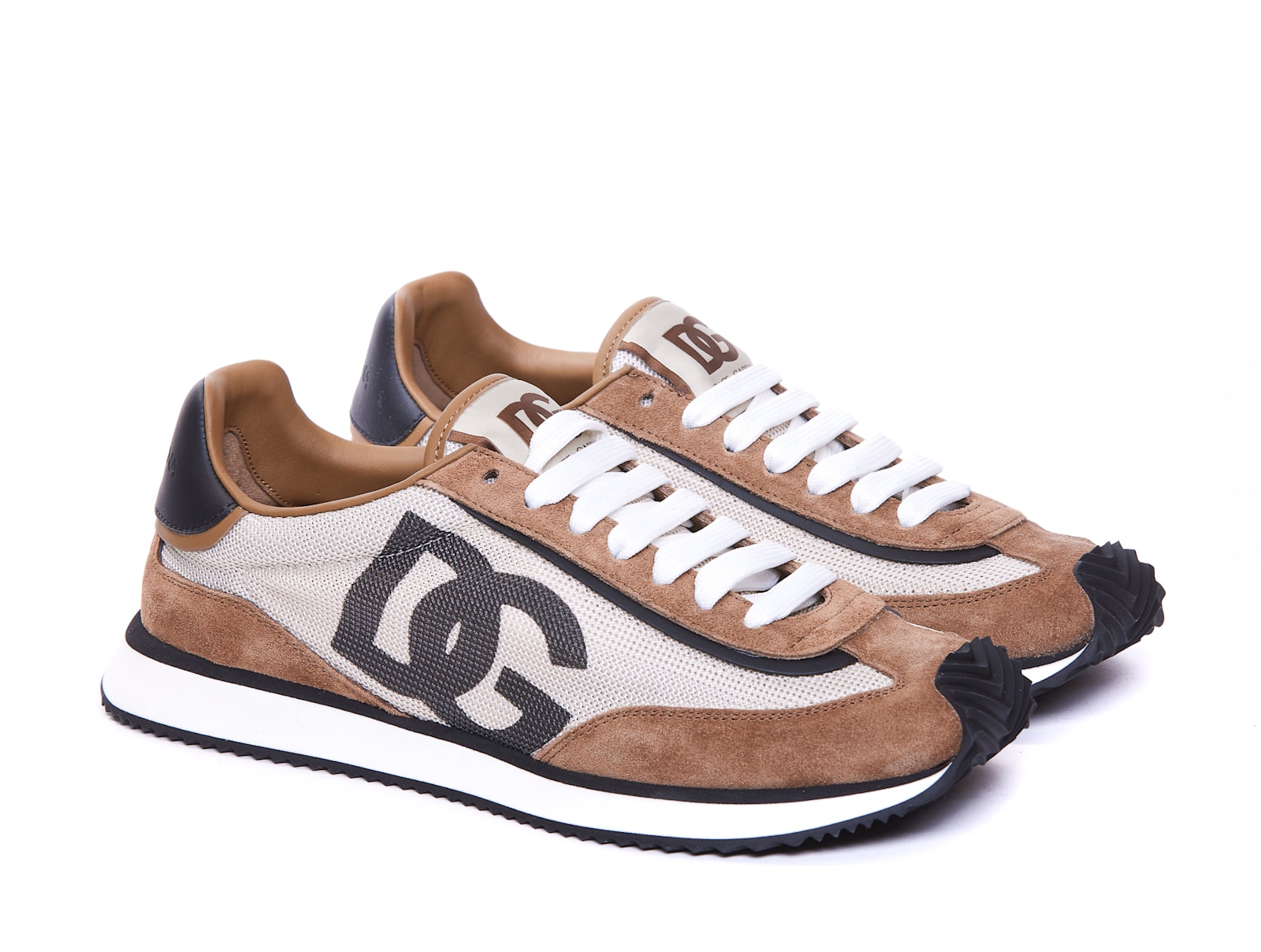 Shop Dolce & Gabbana Aria Dg Runner Sneakers In Brown