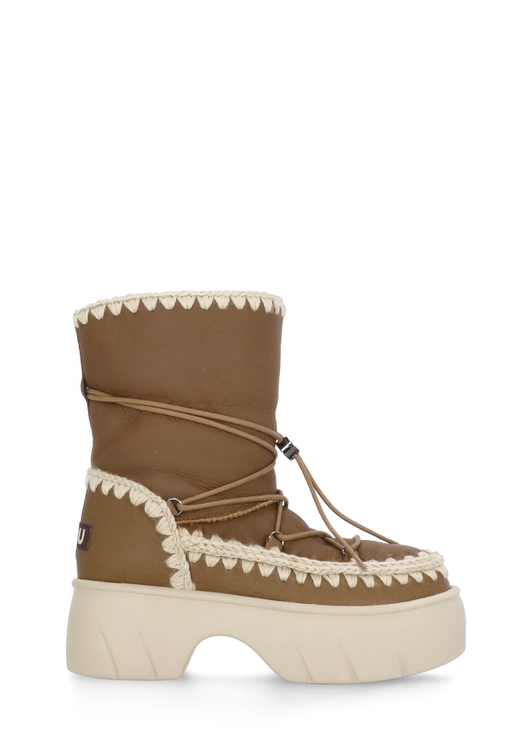 Shop Mou Eskimo Twist Short Ankle Boots In Brown