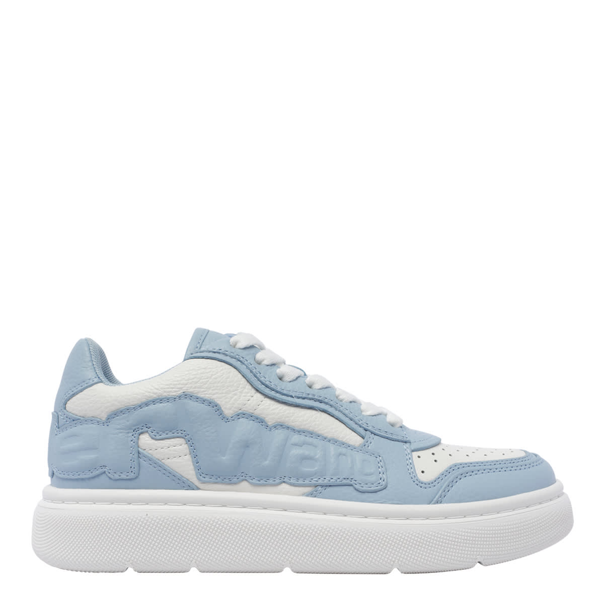 Shop Alexander Wang Embossed Logo Sneakers In Blue