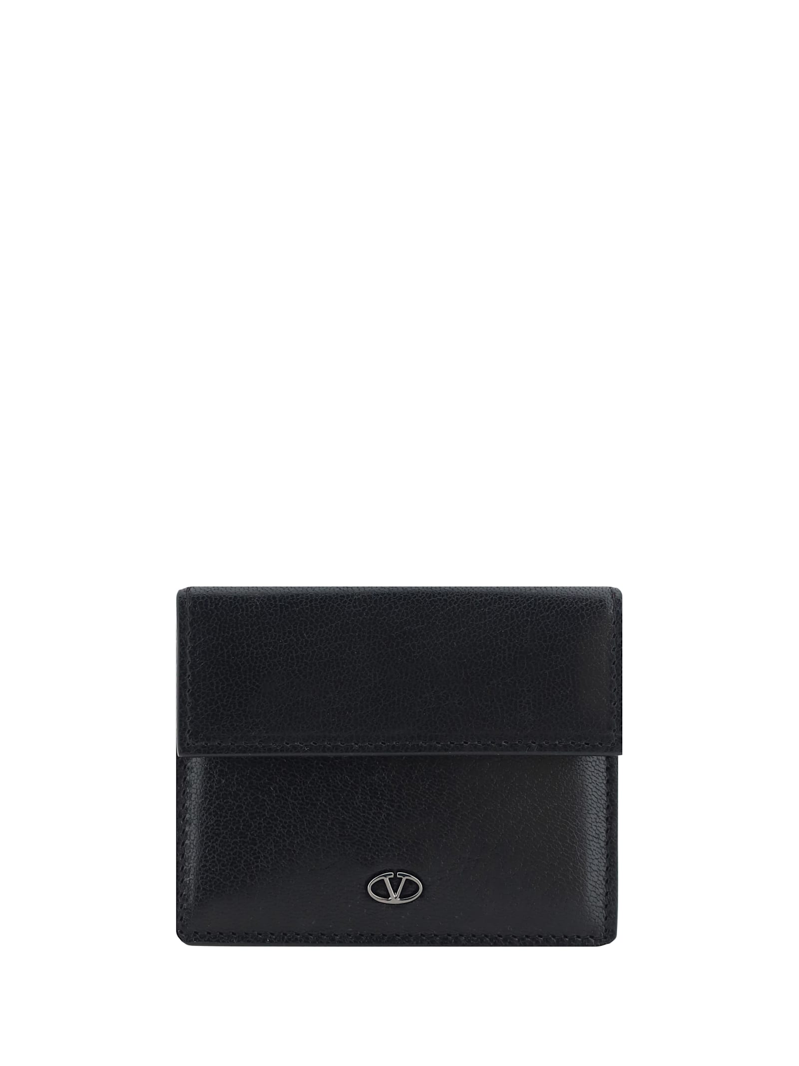 Valentino Garavani Card Holder In Nero/cacao