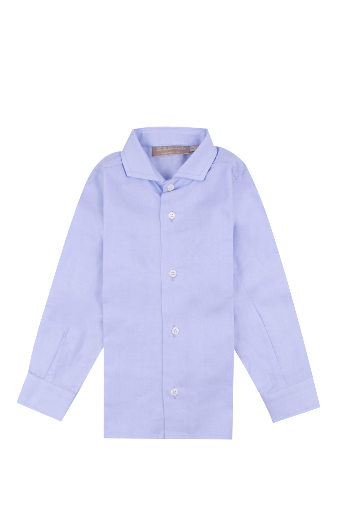Shop La Stupenderia Cotton Shirt In Light Blue