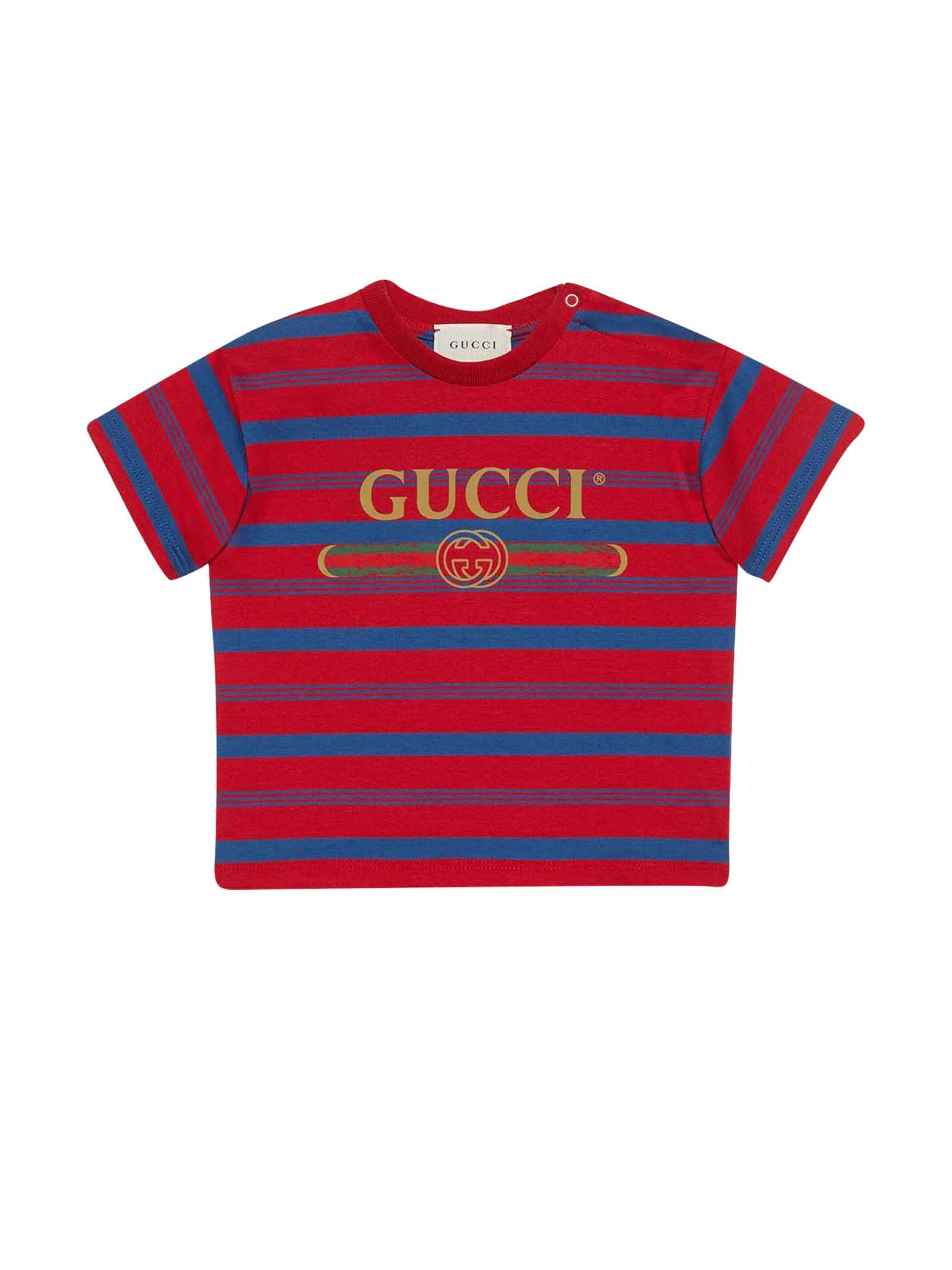 red white and blue gucci shirt