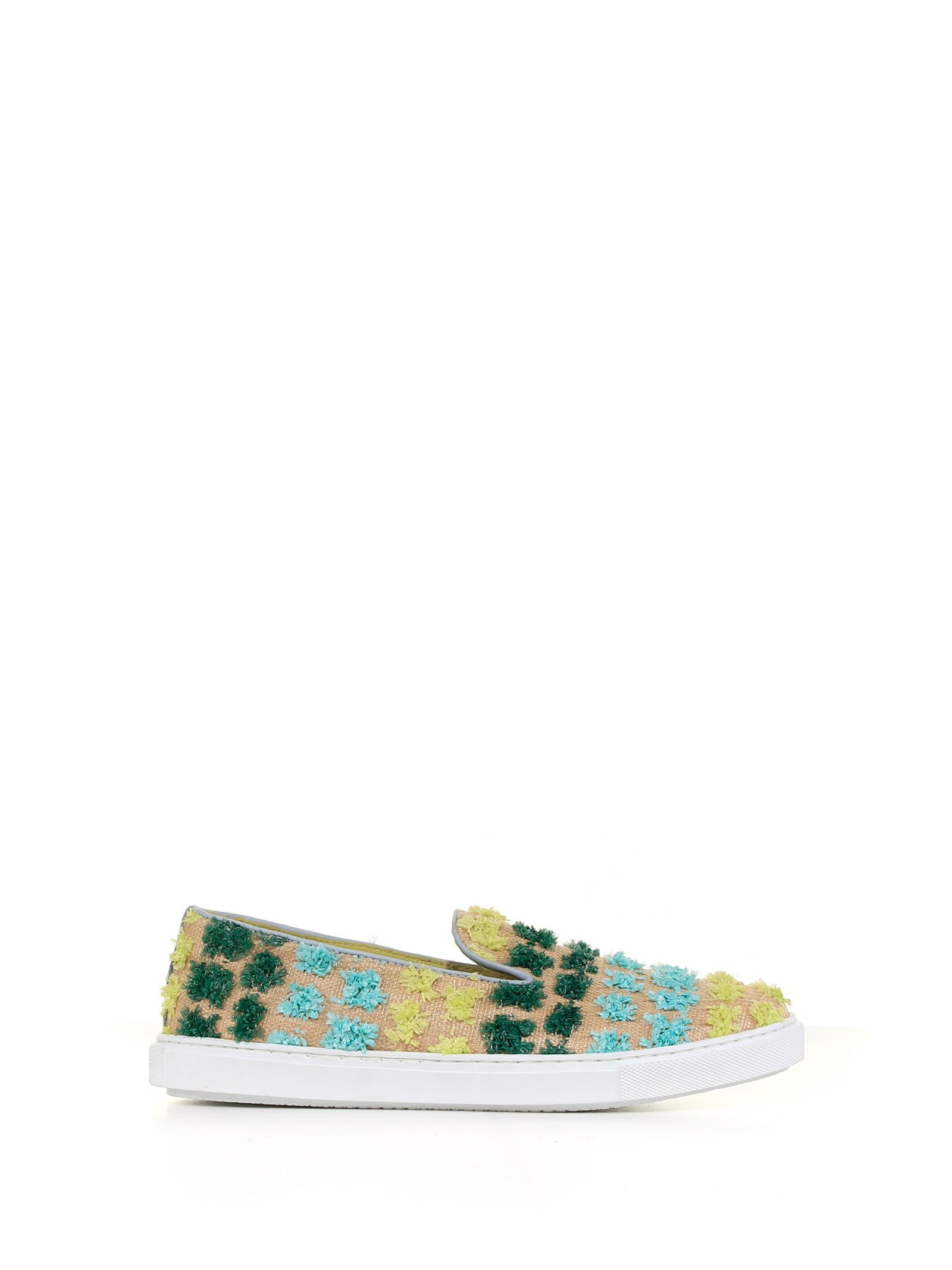 Fratelli Rossetti Slip-on In Fabric With Decorative Pompons