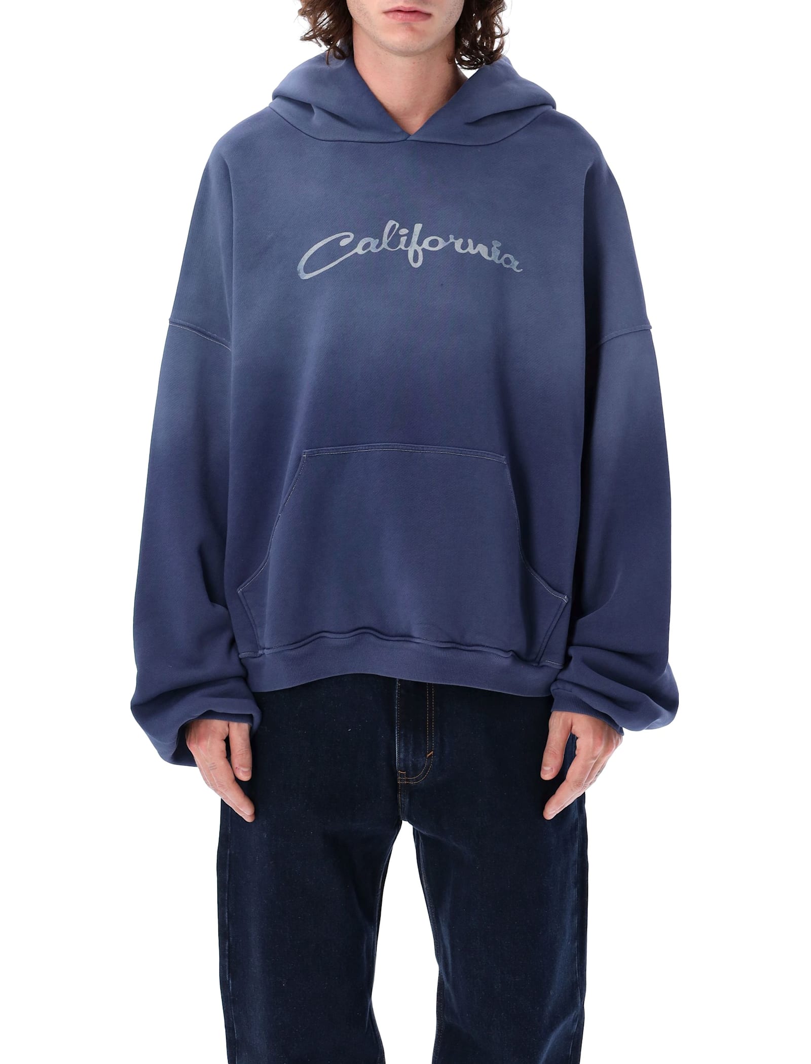 Shop Erl California Hoodie In Navy