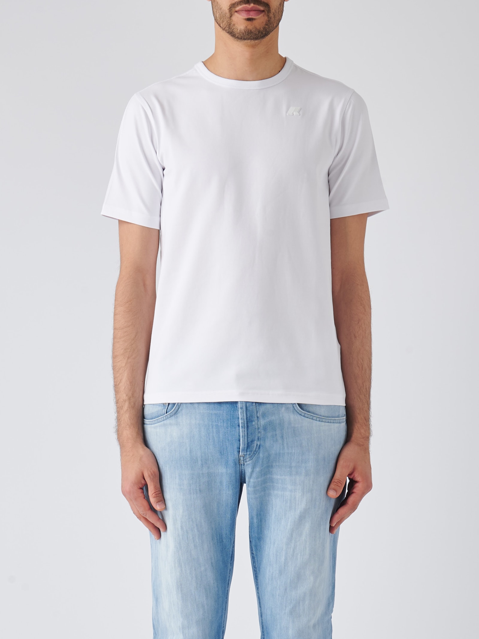 Shop K-way Adame Stretch Jersey T-shirt In Bianco