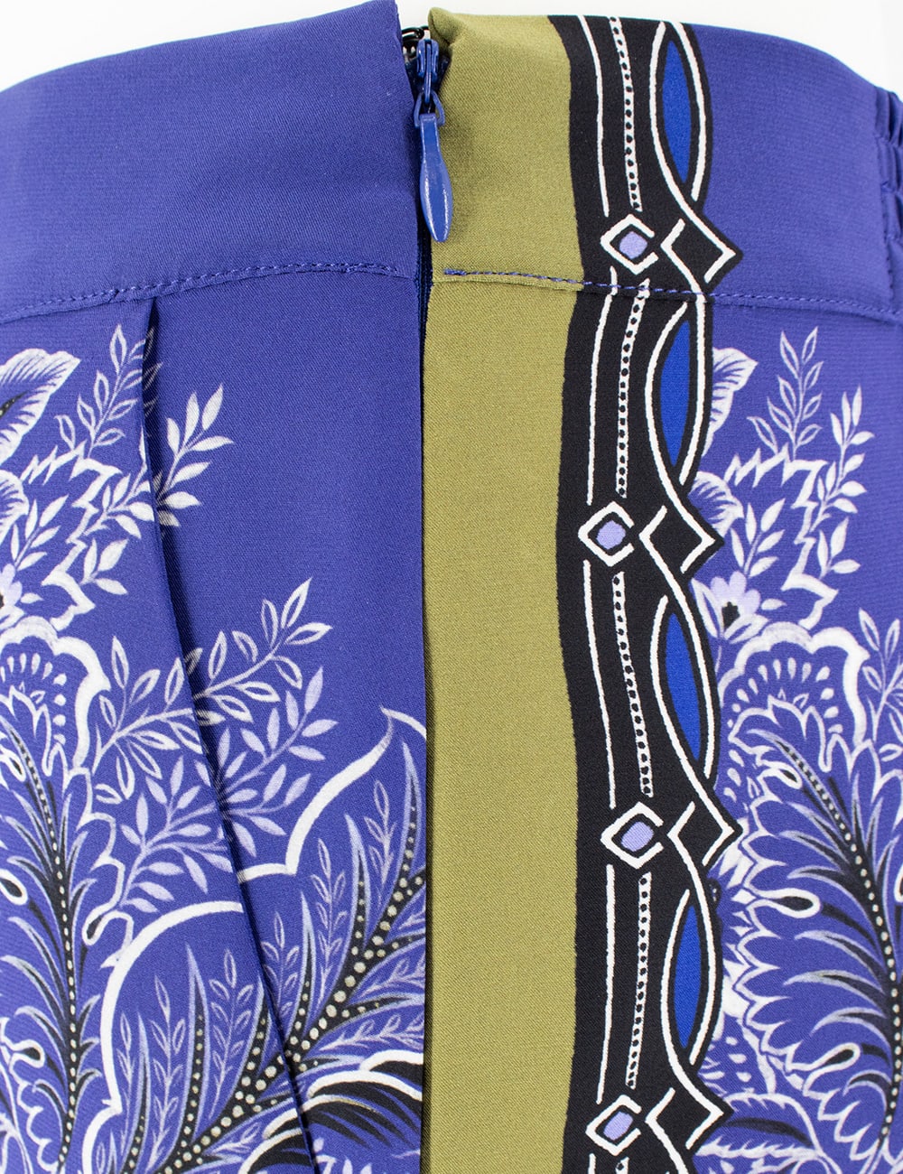 Shop Etro Trousers In Print On Blue Base