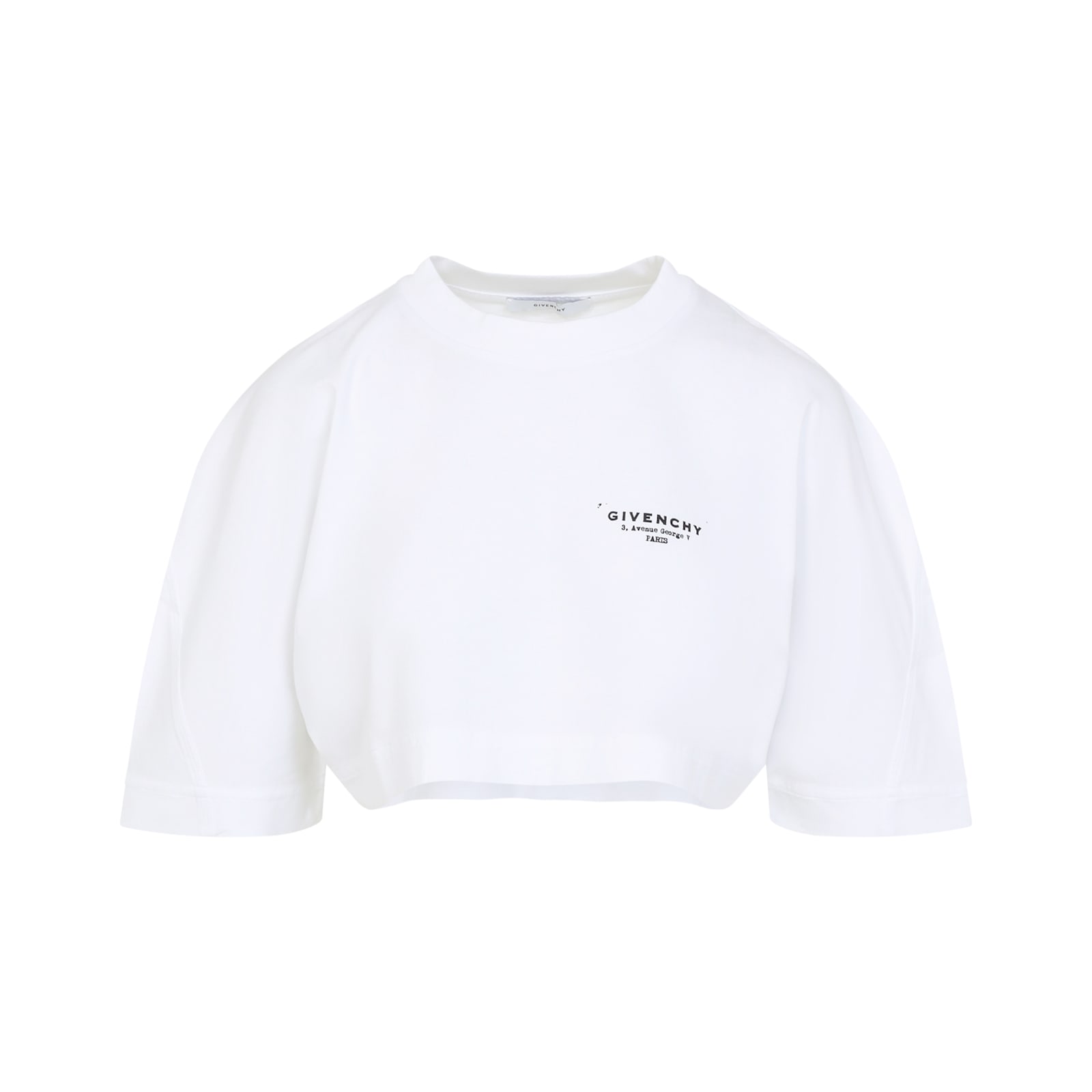 Givenchy Cropped Fit T-shirt In Cotton With Stamp Print Clothing In White
