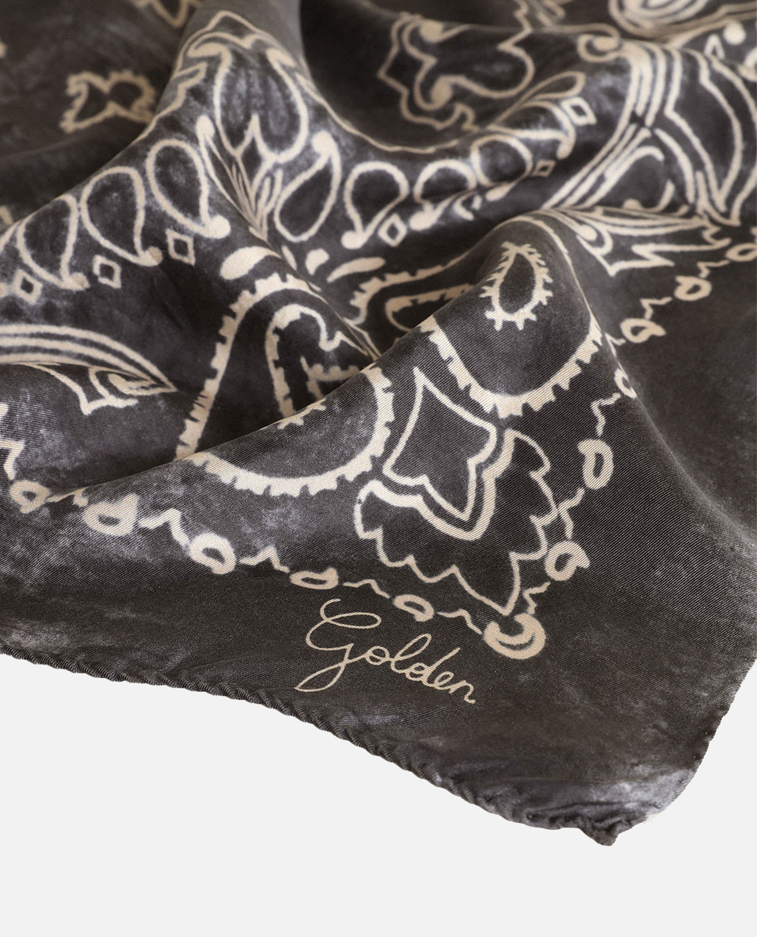 Golden Goose Paisley Print Silk Scarf In Gray