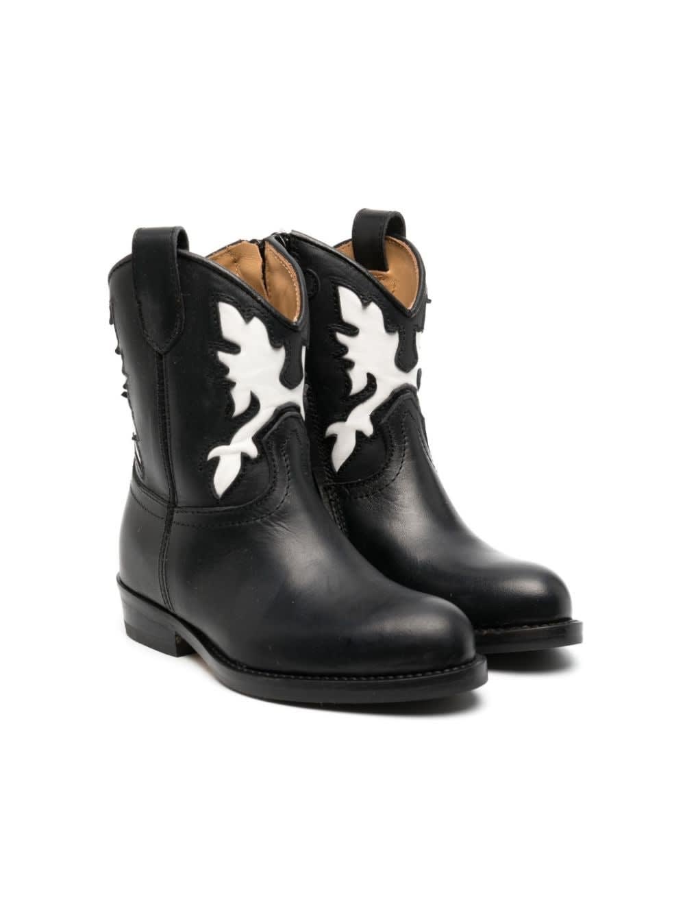 Shop Gallucci Western Boots With Embroidery In Black