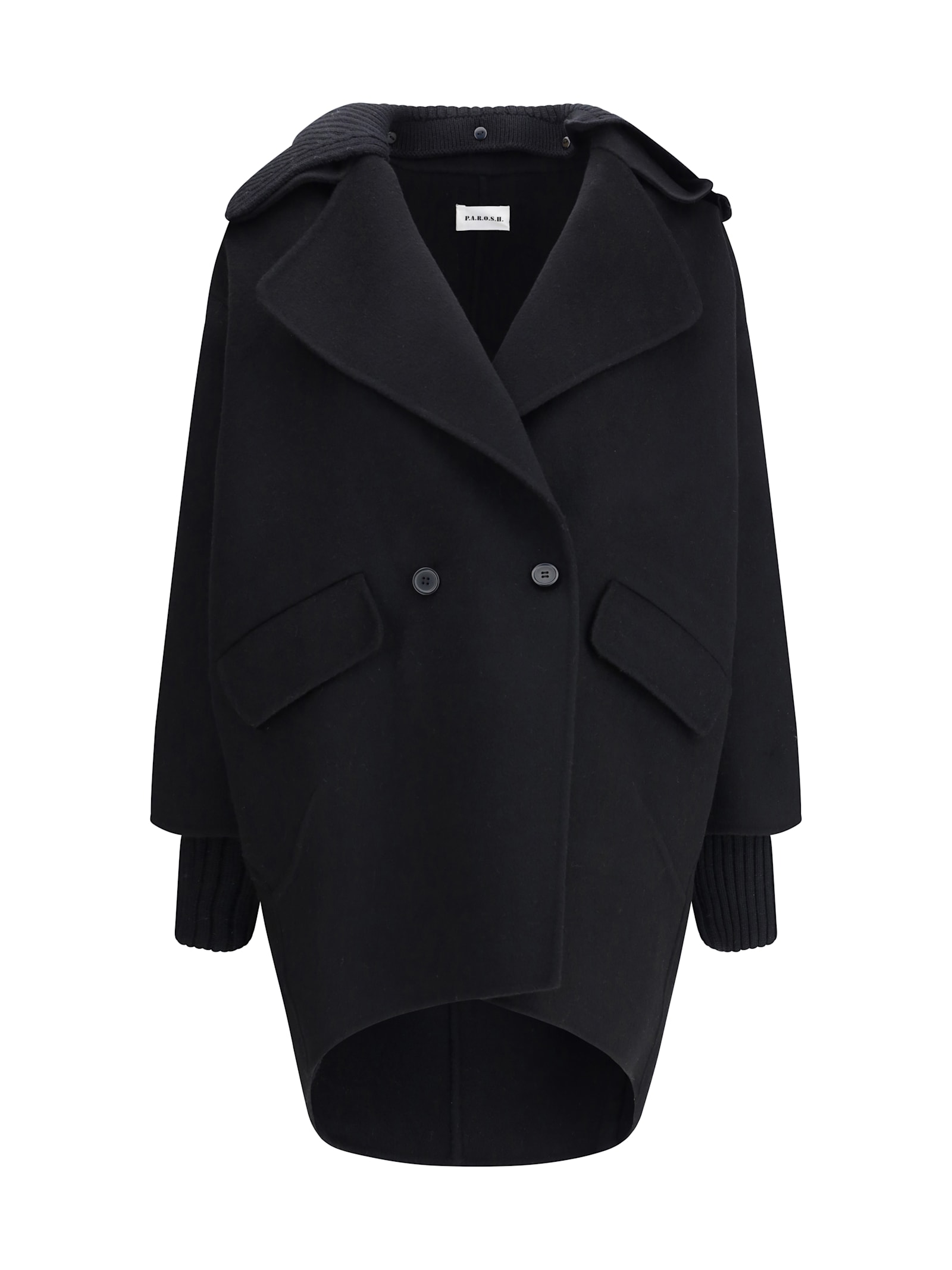P.a.r.o.s.h P. A.r. O.s. H. Double-breasted Beige Coat In Black