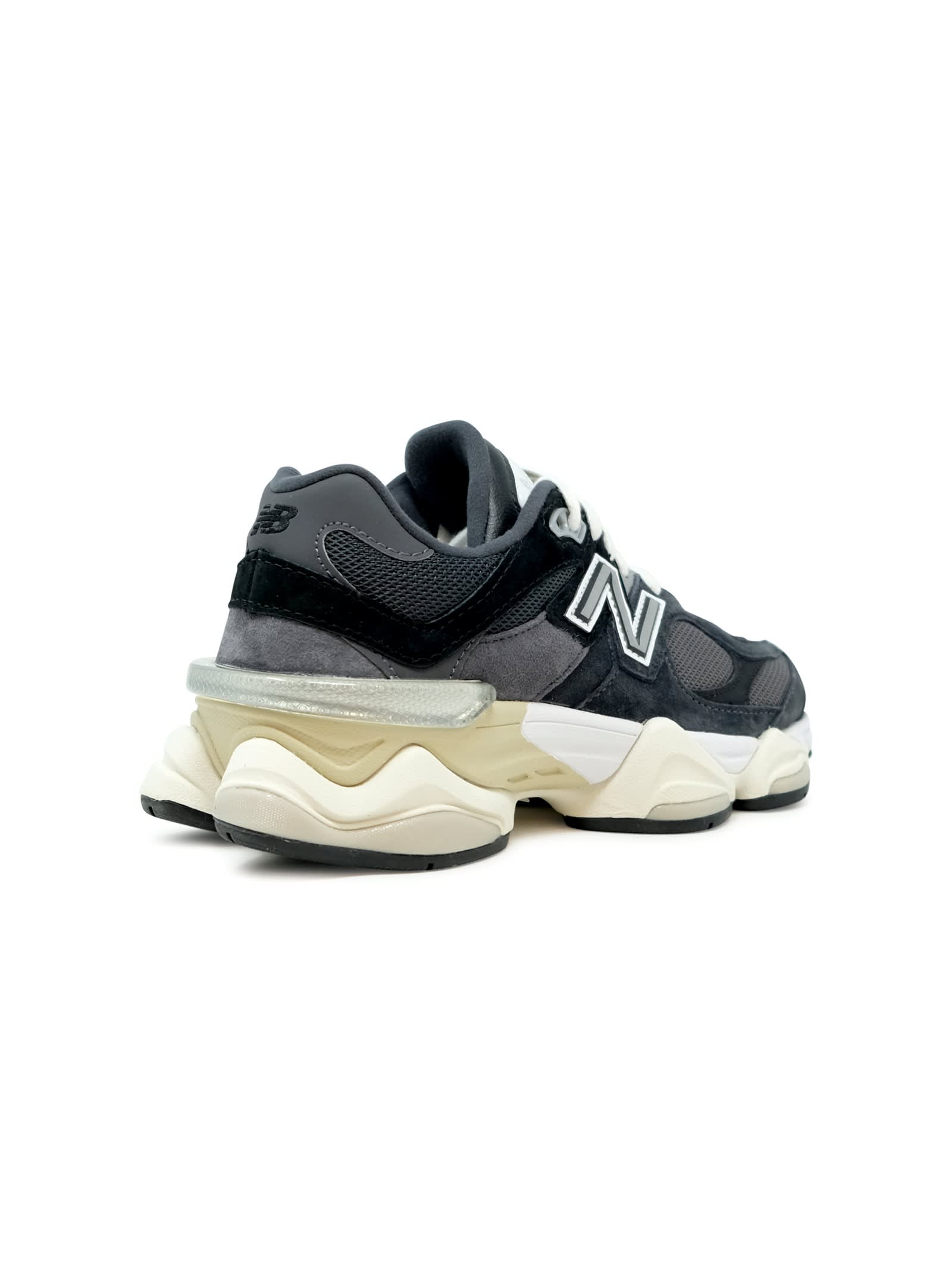 Shop New Balance Black Grey Suede Nubuck Sneaker