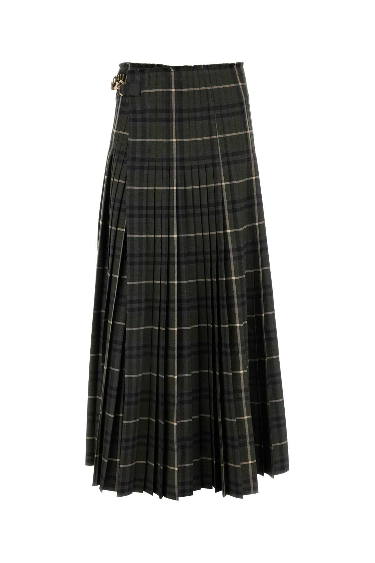 Shop Burberry Embroidered Polyester Blend Skirt In Marshipcheck