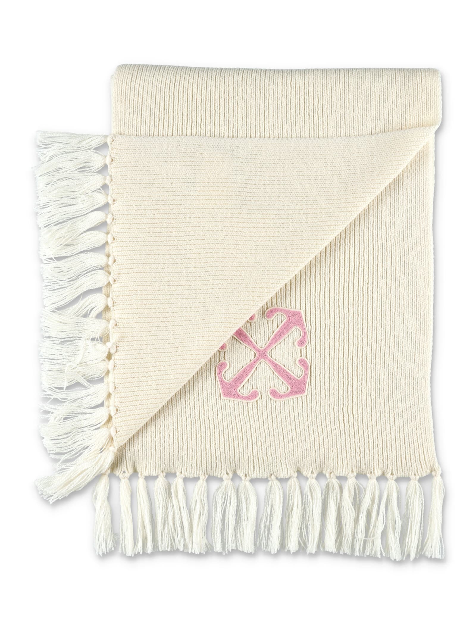 Shop Off-white Arrow Scarf In Ivory Pinik