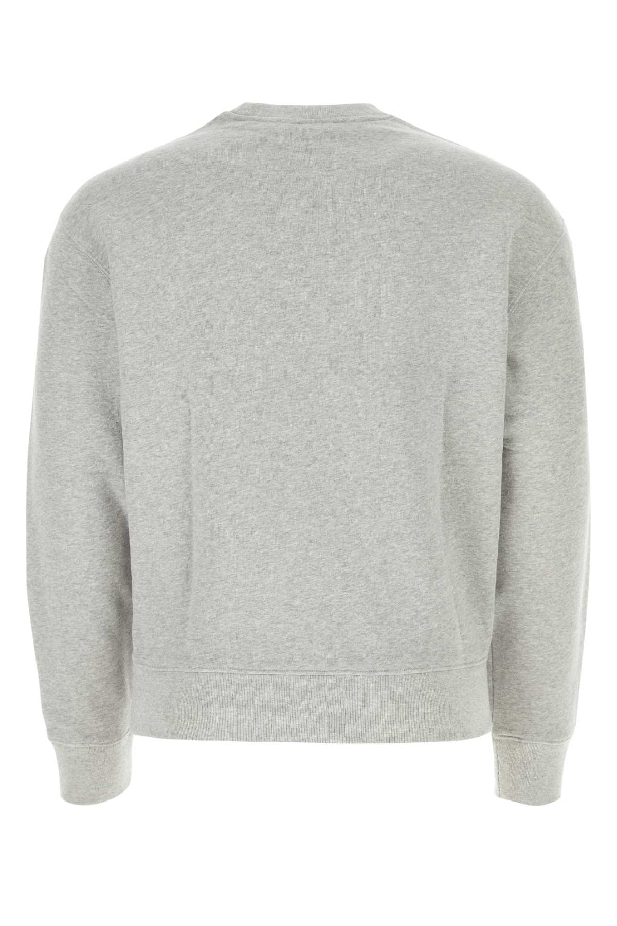 Maison Kitsuné Melange Grey Cotton Sweatshirt In Light Grey Melange