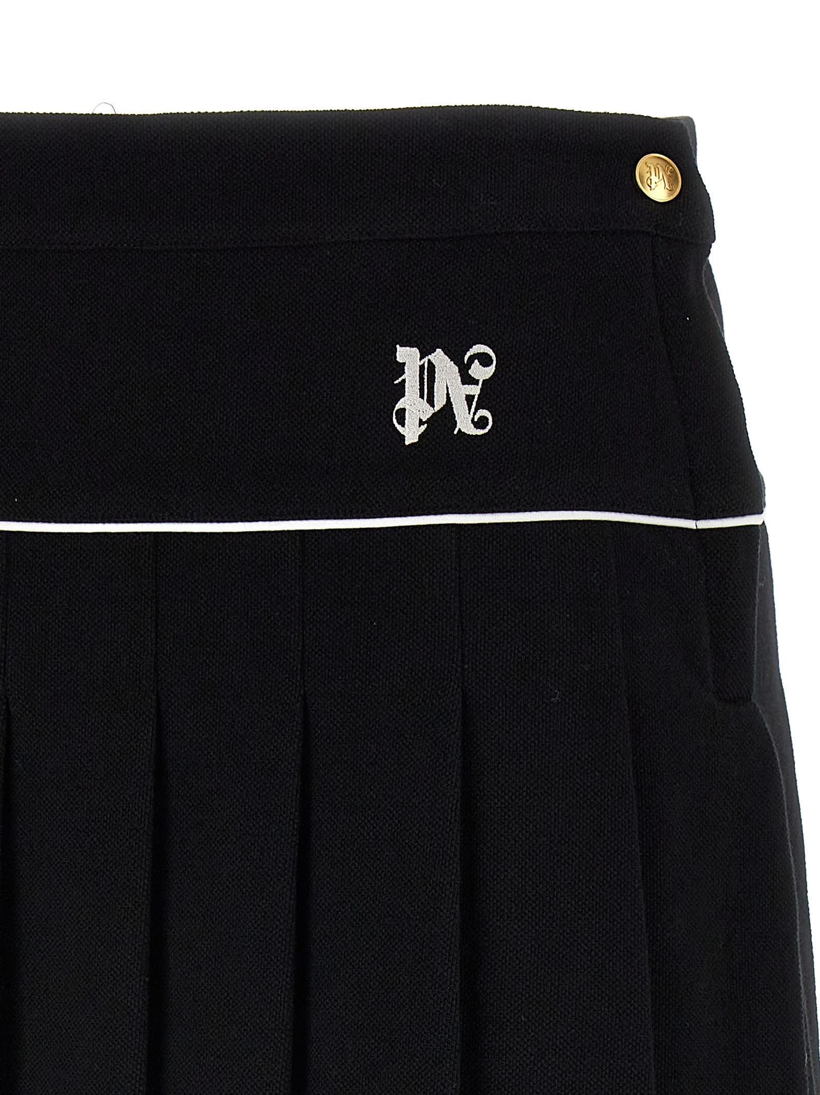 Shop Palm Angels Pa Monogram Skirt In Black