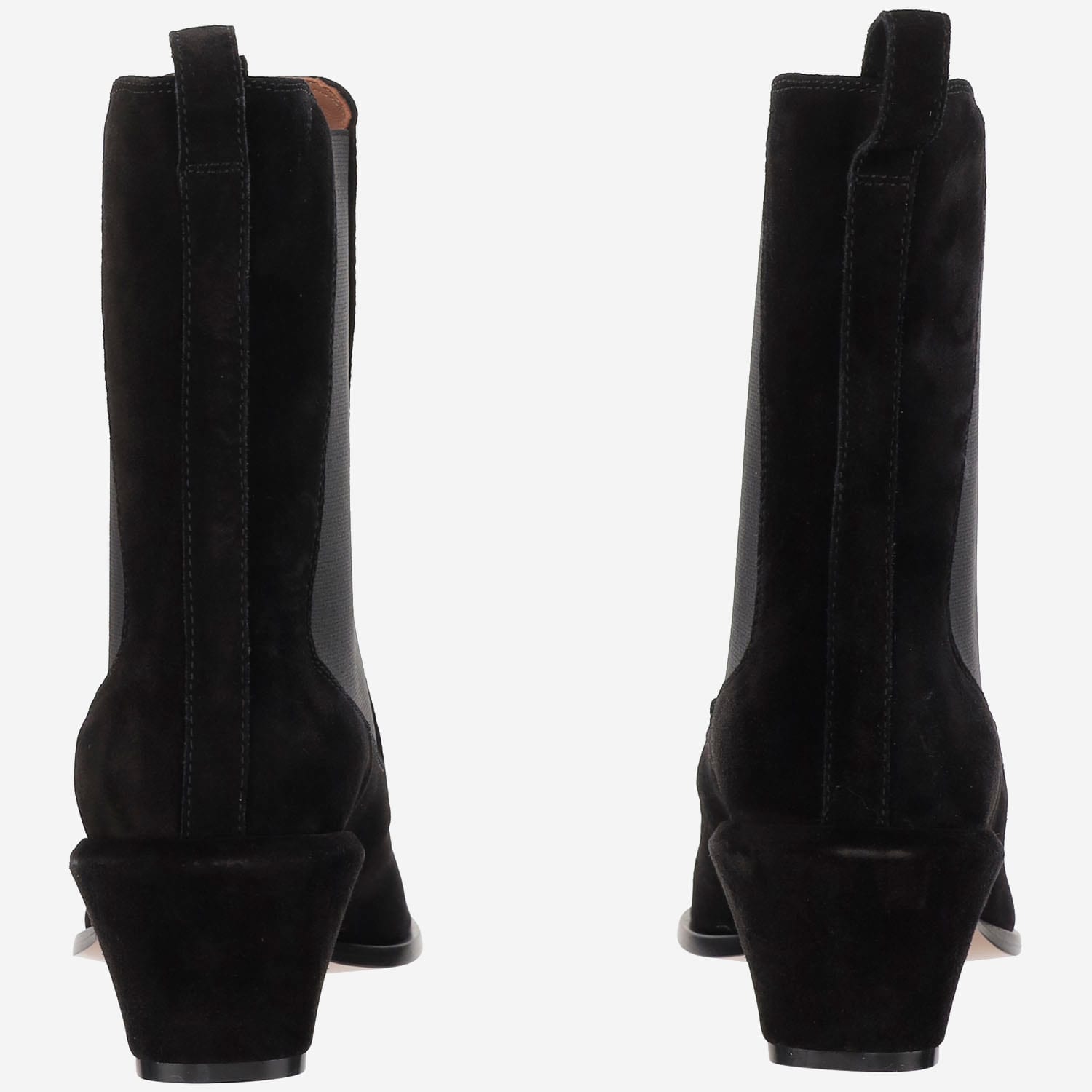 Paris Texas Ankle Boots In Black Calf Suede Leather In Black