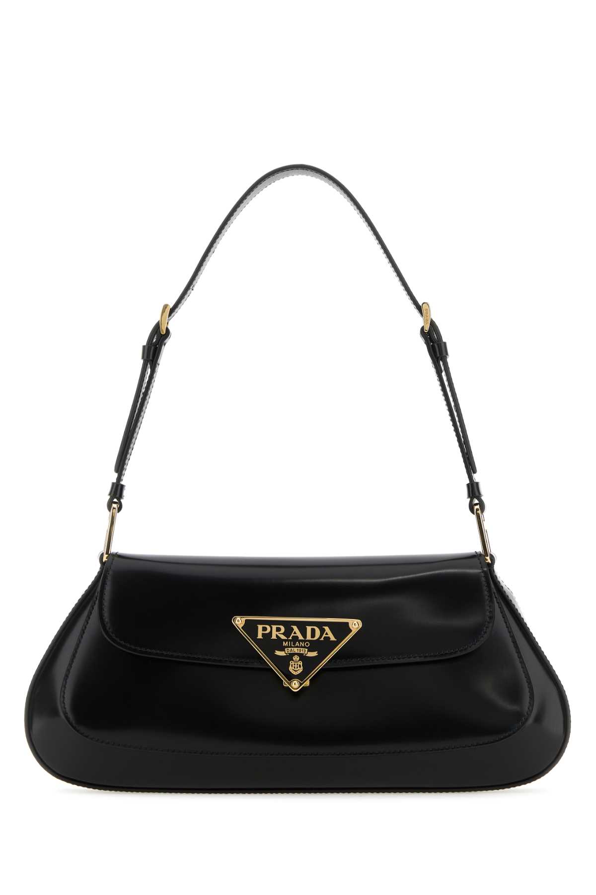 Shop Prada Black Leather Shoulder Bag In Nero1