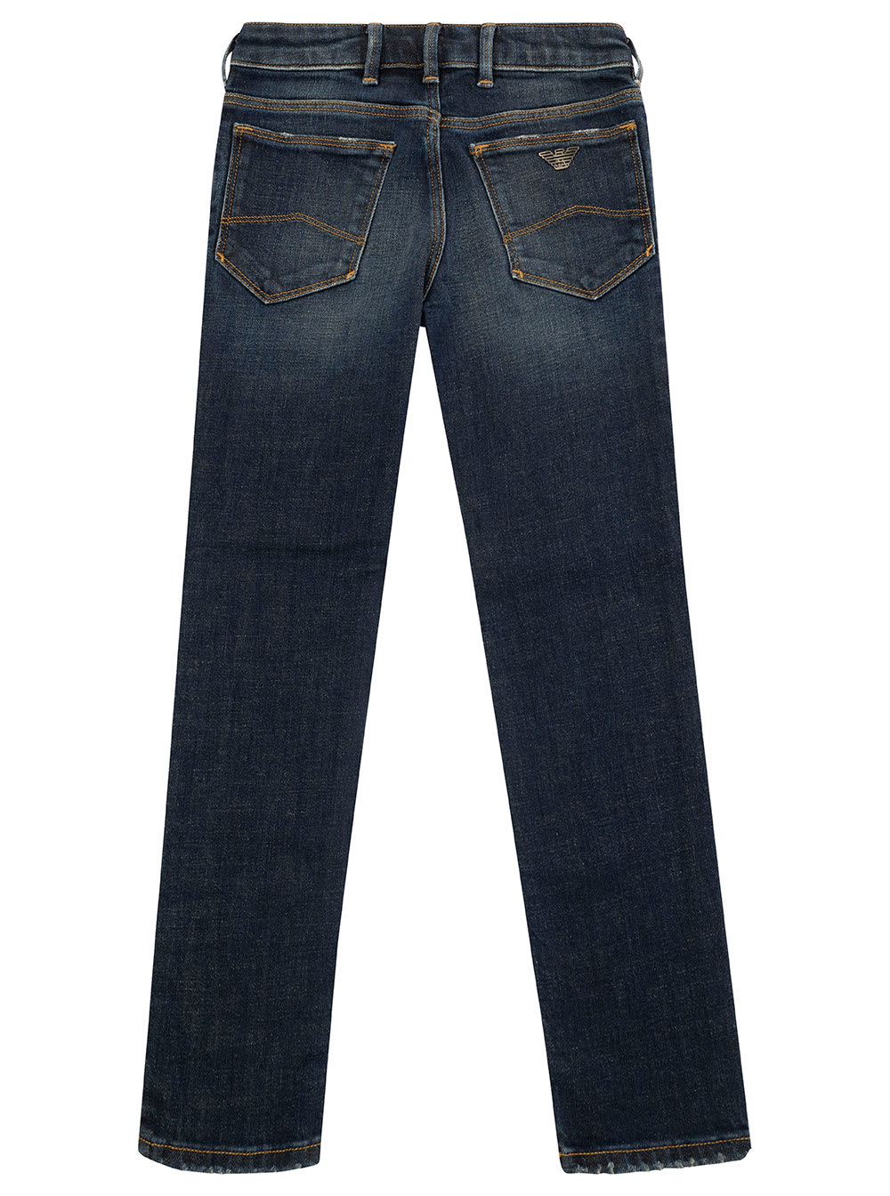 Shop Emporio Armani Pantalone 5 Tasche In Denim Blu+ù