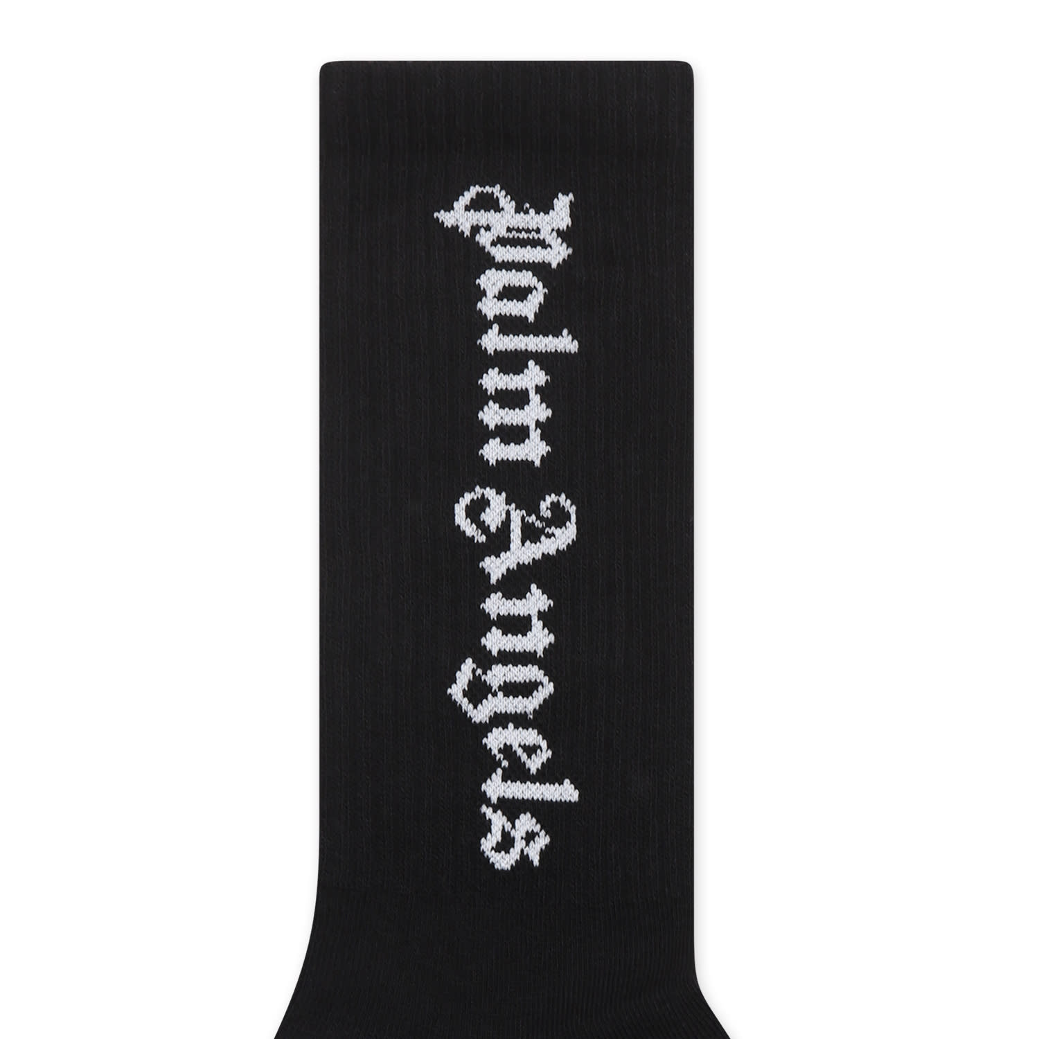 Palm Angels Black Socks For Kids With Logo In Black