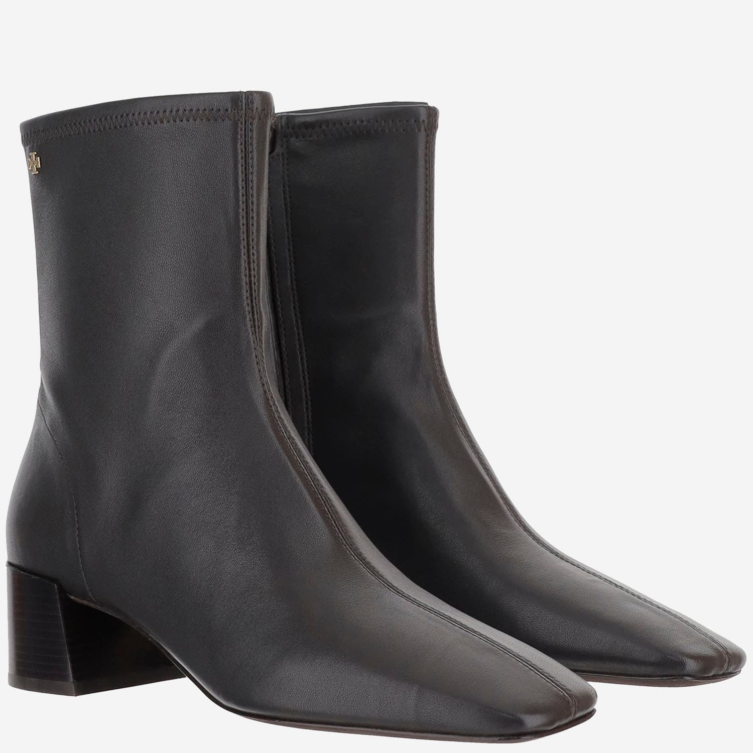 Tory Burch Leather Ankle Boots In Black