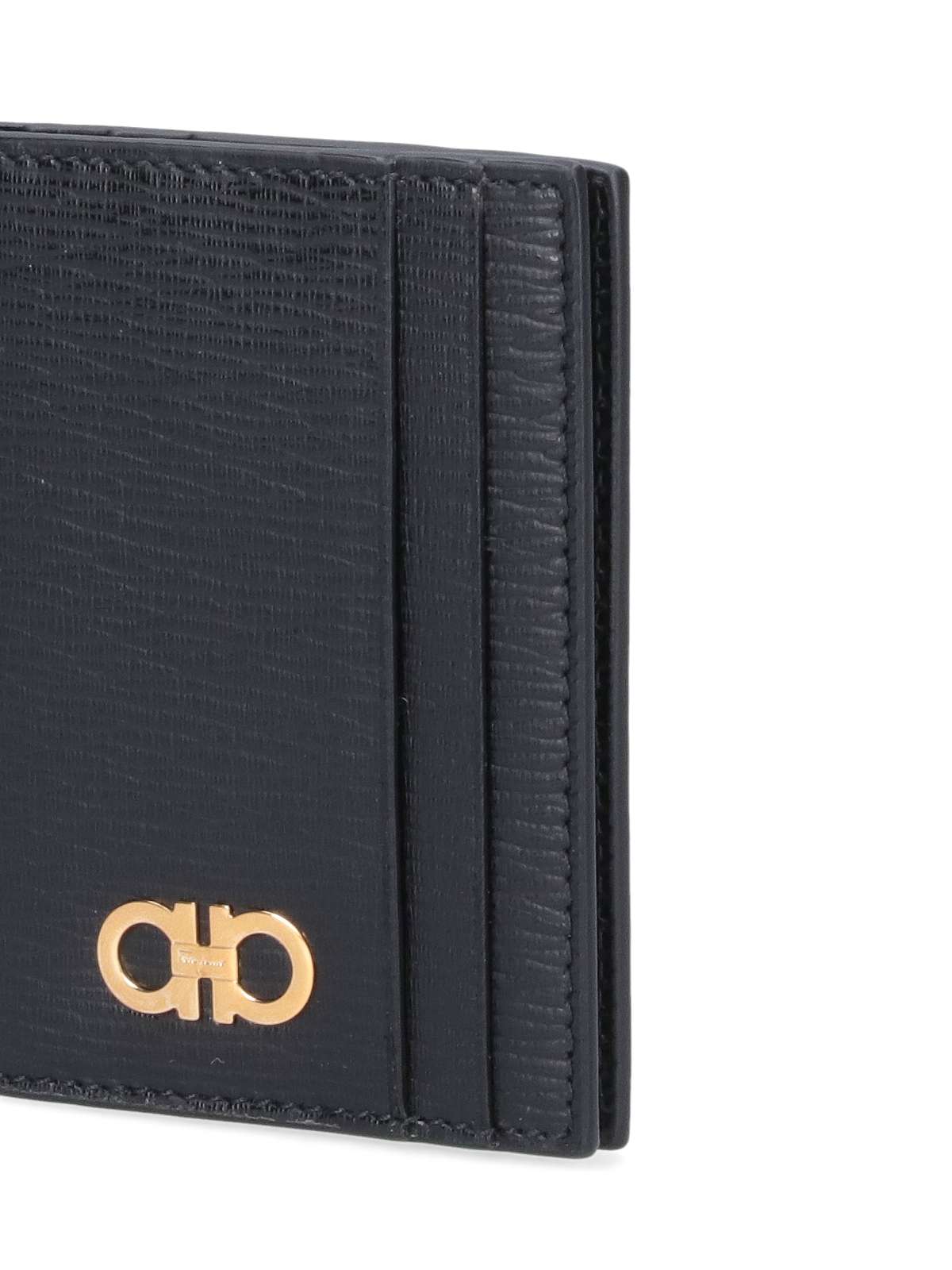 Ferragamo Gancini Bi-fold Wallet In Blue