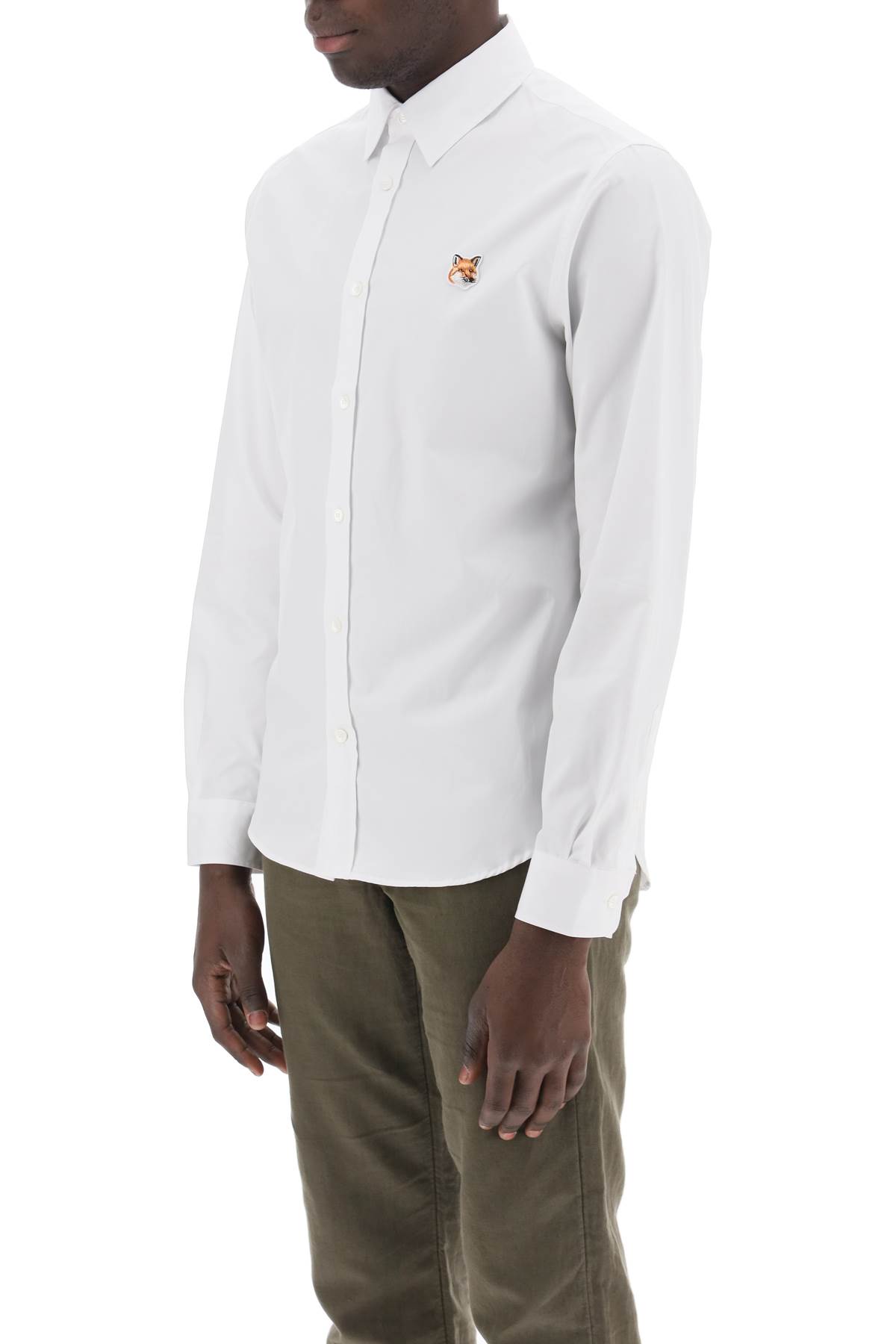 Shop Maison Kitsuné Fox Head Poplin Shirt