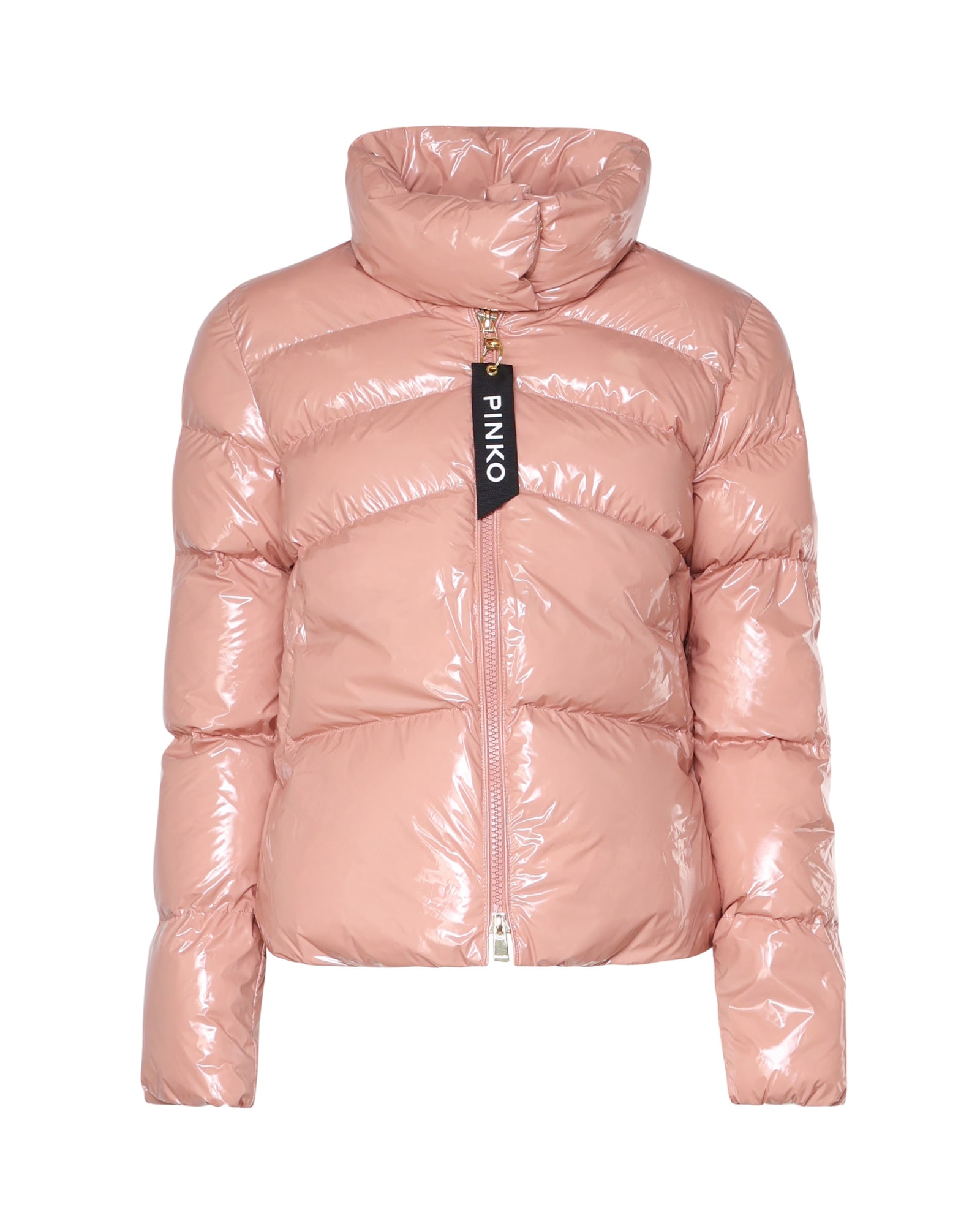 Shop Pinko Padded Nylon Jacket In Peach