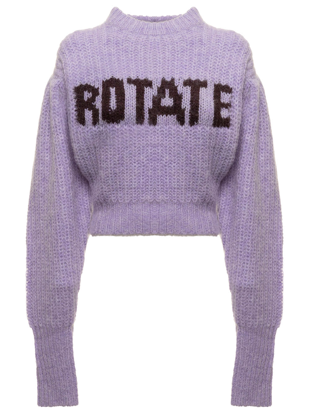 Rotate by Birger Christensen Adley Lilac Merino Wool Sweater With Logo Rotate Woman