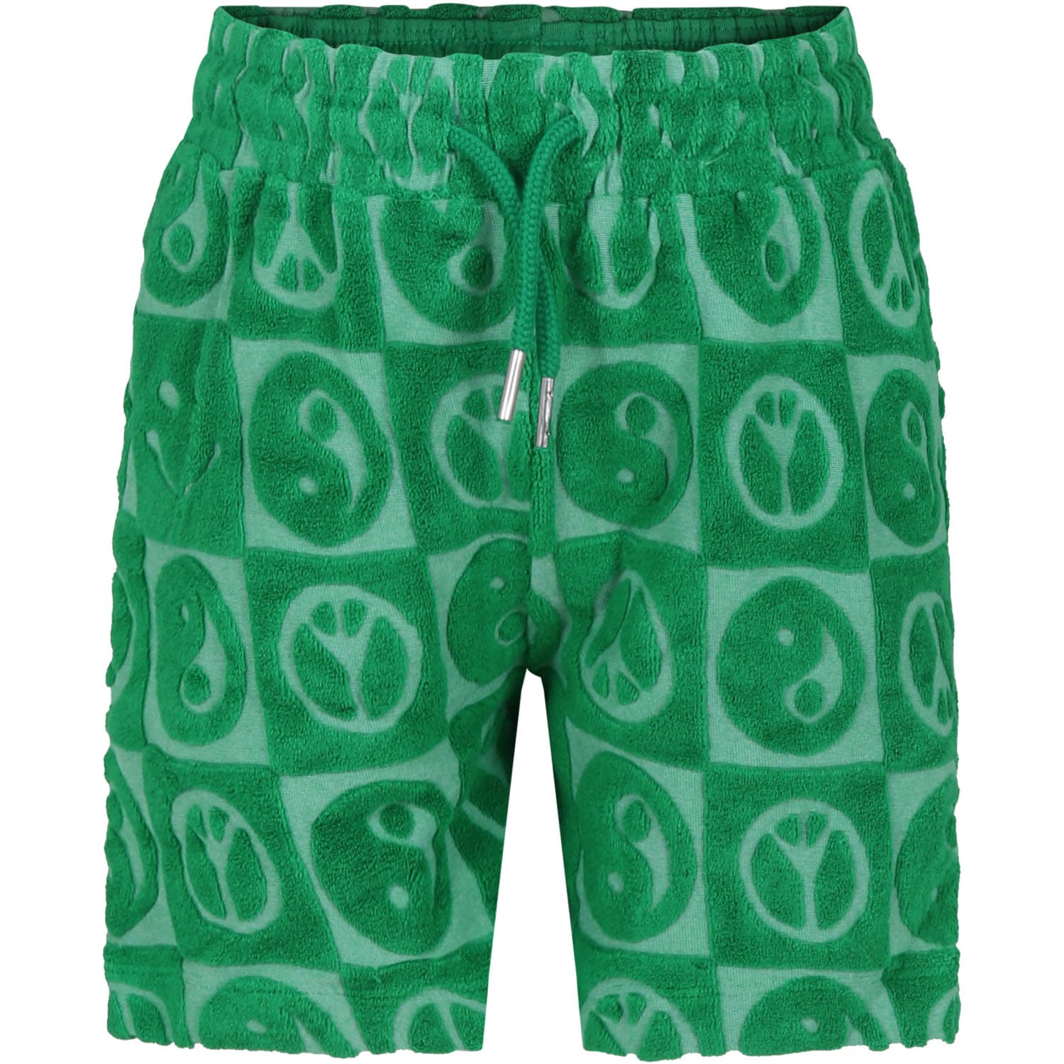Molo Kids' Green Short For Boy With Yin And Yang