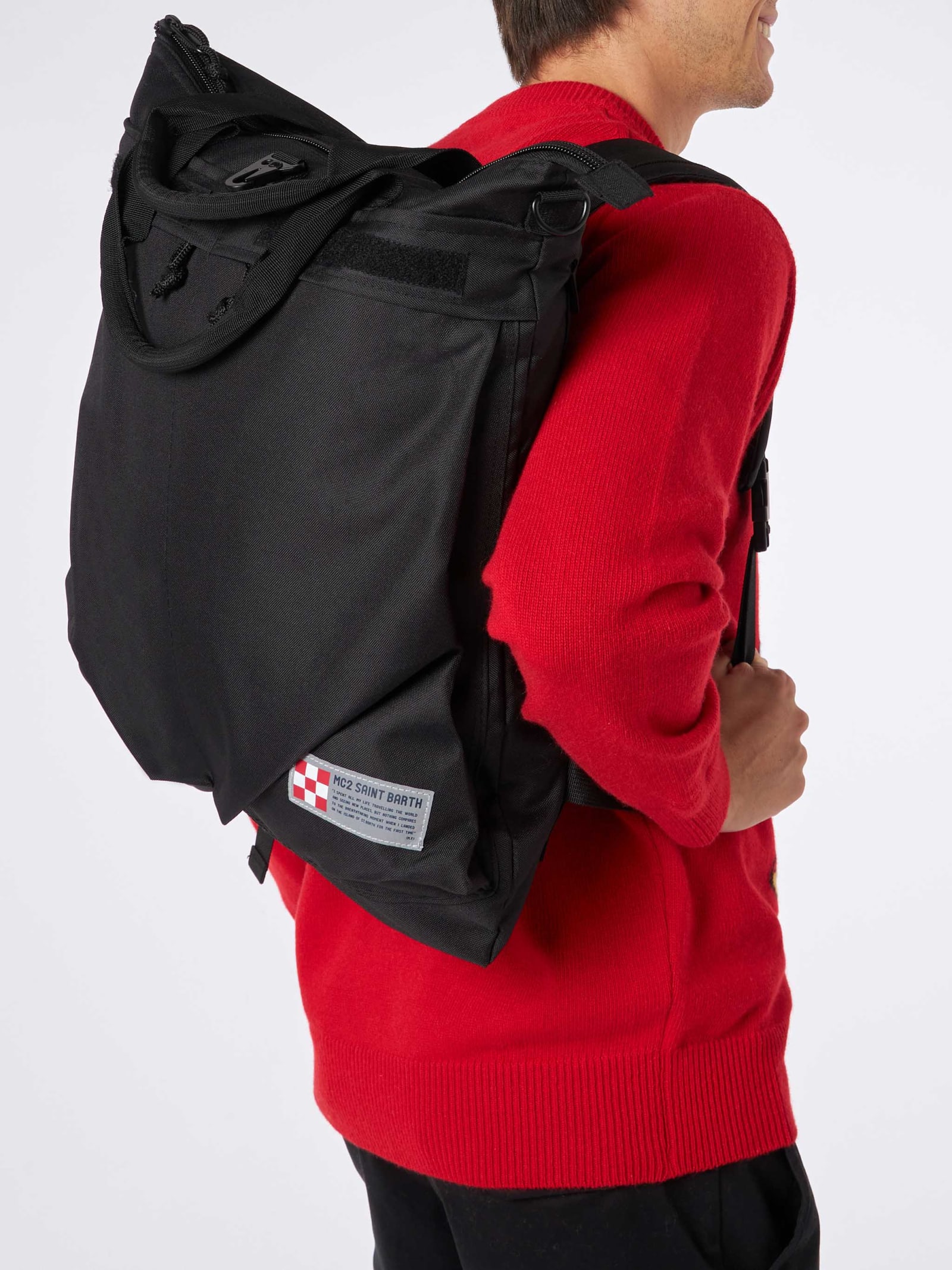 MC2 SAINT BARTH BLACK TECHNIC FABRIC BACKPACK HELMUT