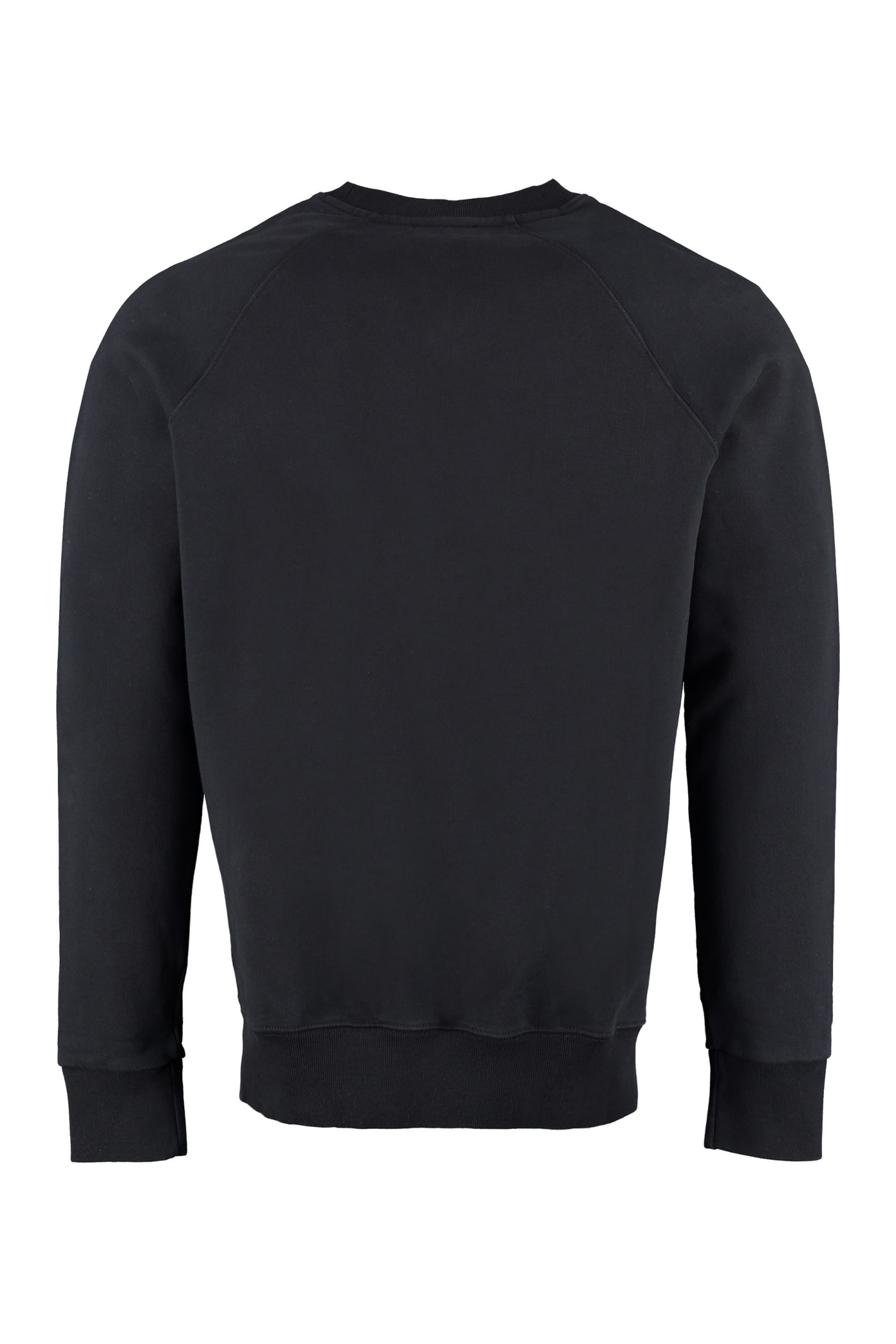 Shop Maison Kitsuné Cotton Crew-neck Sweatshirt In Black
