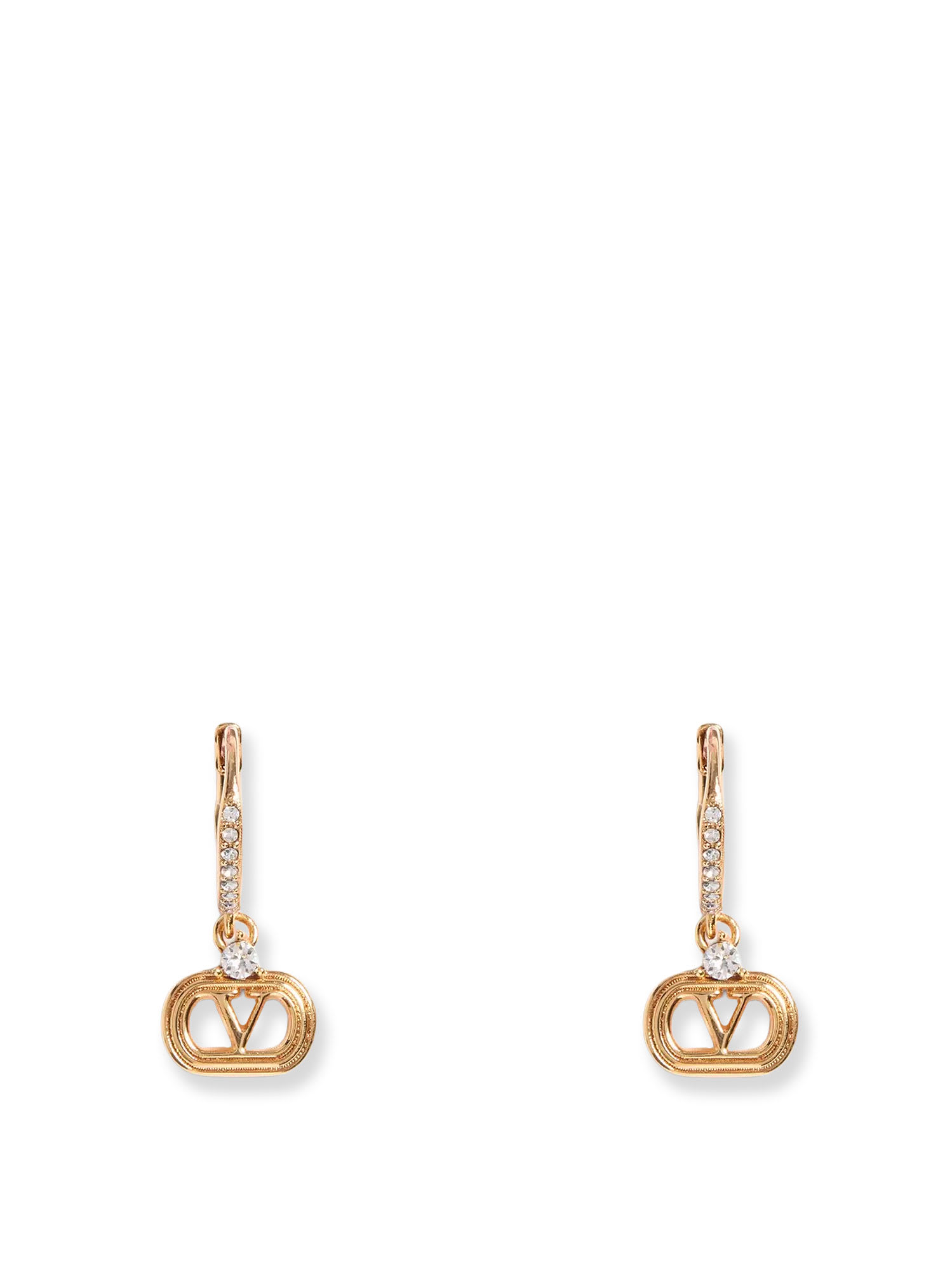 Ovalette Metal And Swarovski Crystals Earrings