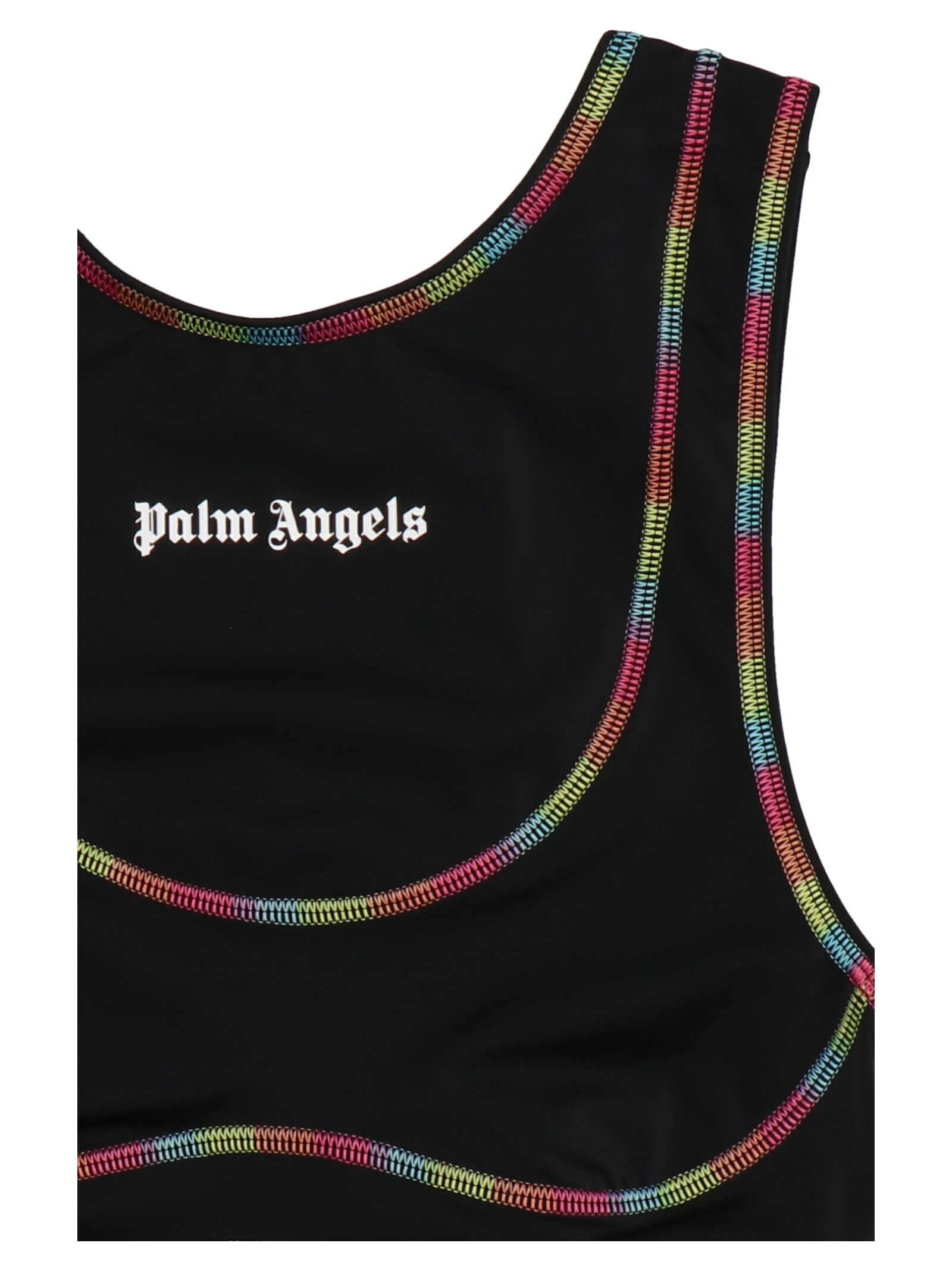 Shop Palm Angels Rainbow Miami Sporty Top In Black