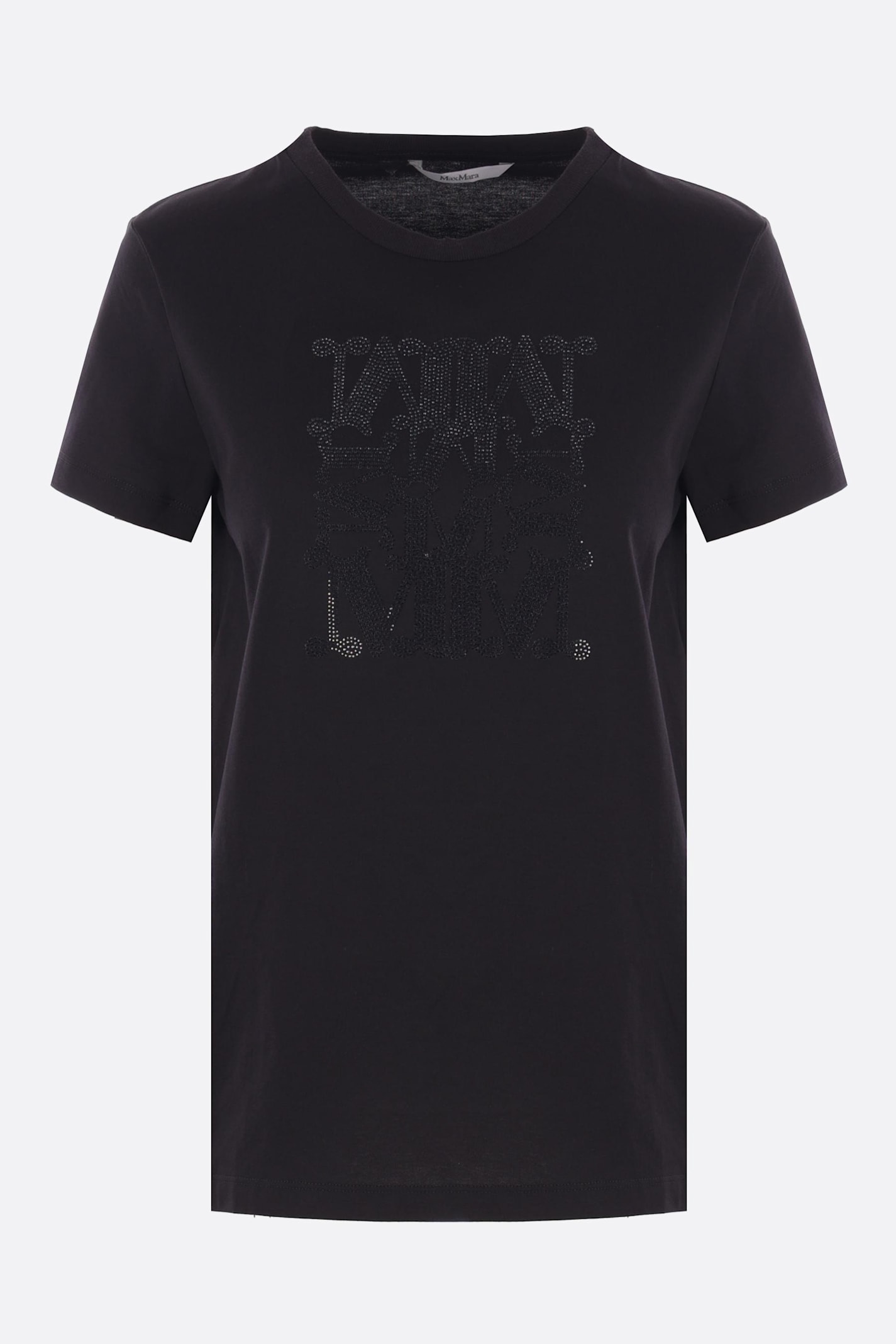 Max Mara Cotton T-shirt With M Monogram Print In Black