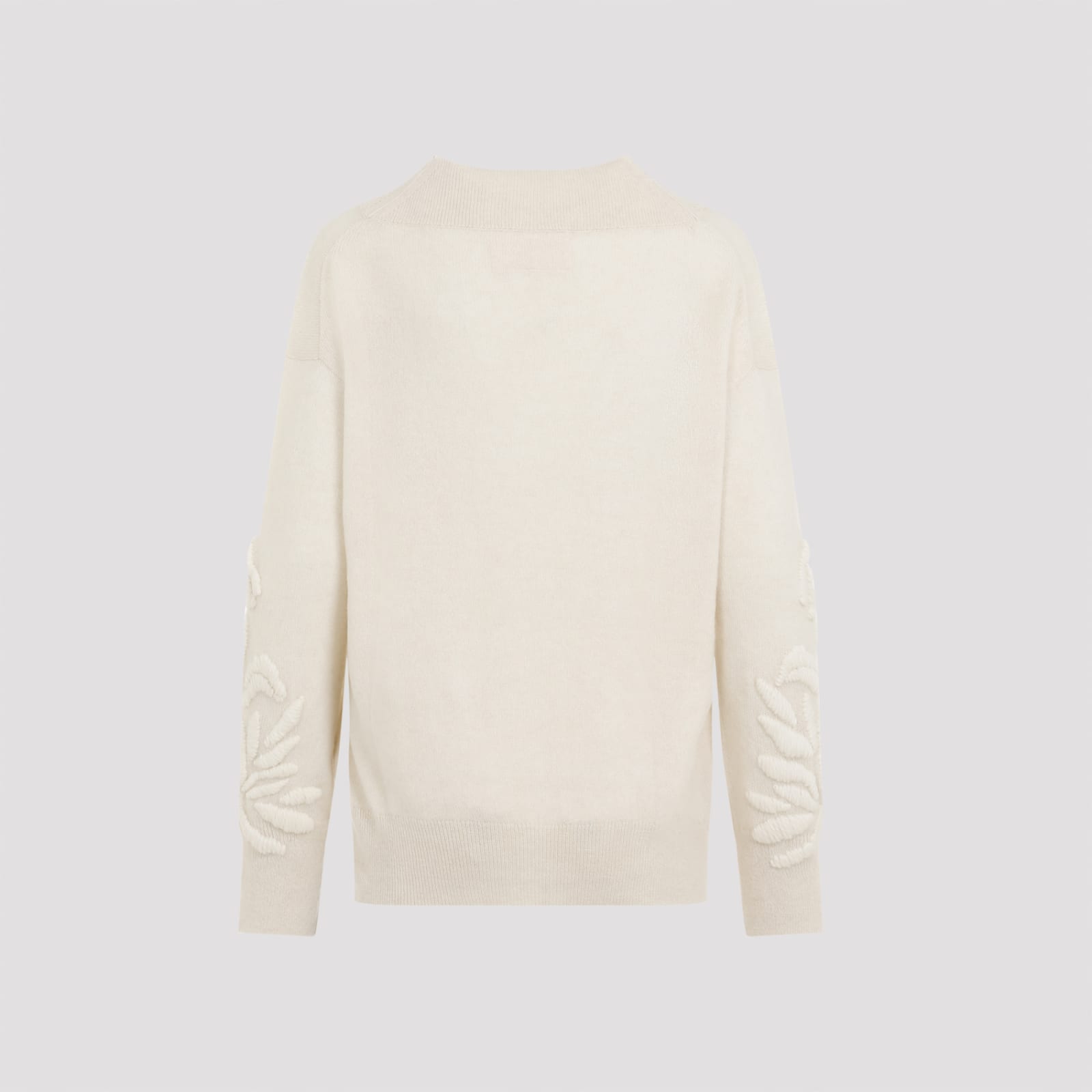 Shop Ermanno Scervino Cashmere Pullover In Melange Burro