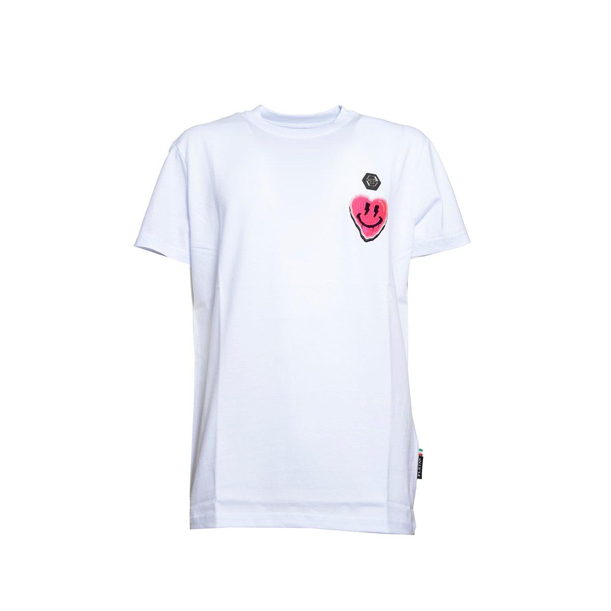 Shop Philipp Plein Logo-patch Crerwneck T-shirt In Multicolor