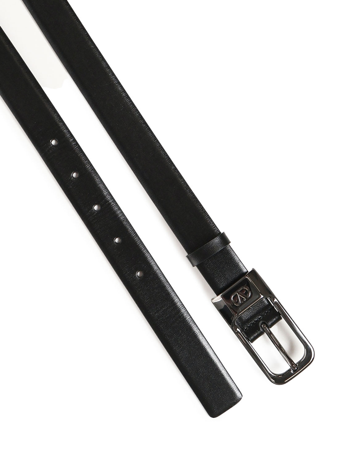 Shop Valentino Thin Belt In Calfskin In Black