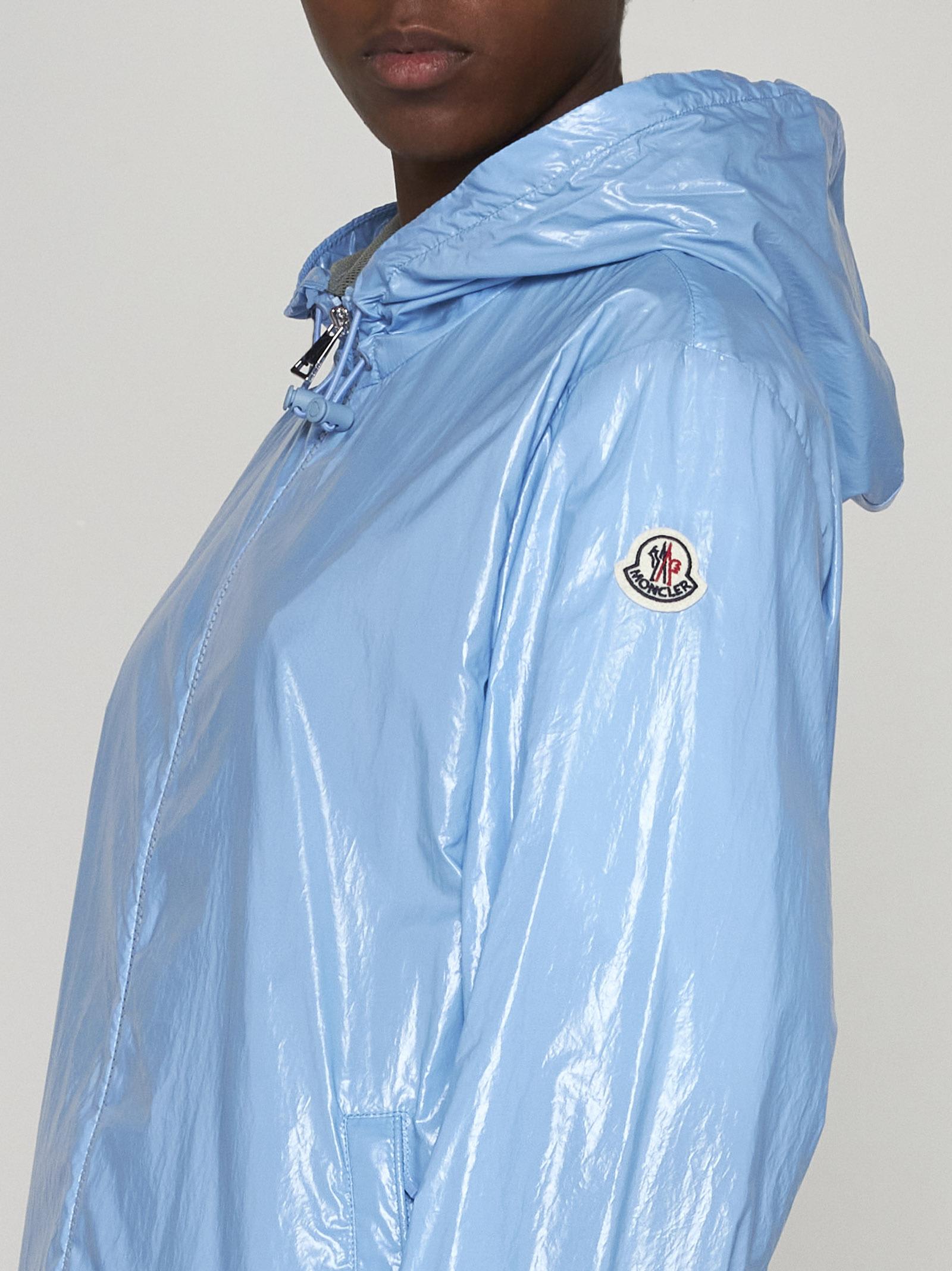 Shop Moncler Wuisse Waxed Cotton Jacket In Azzurro